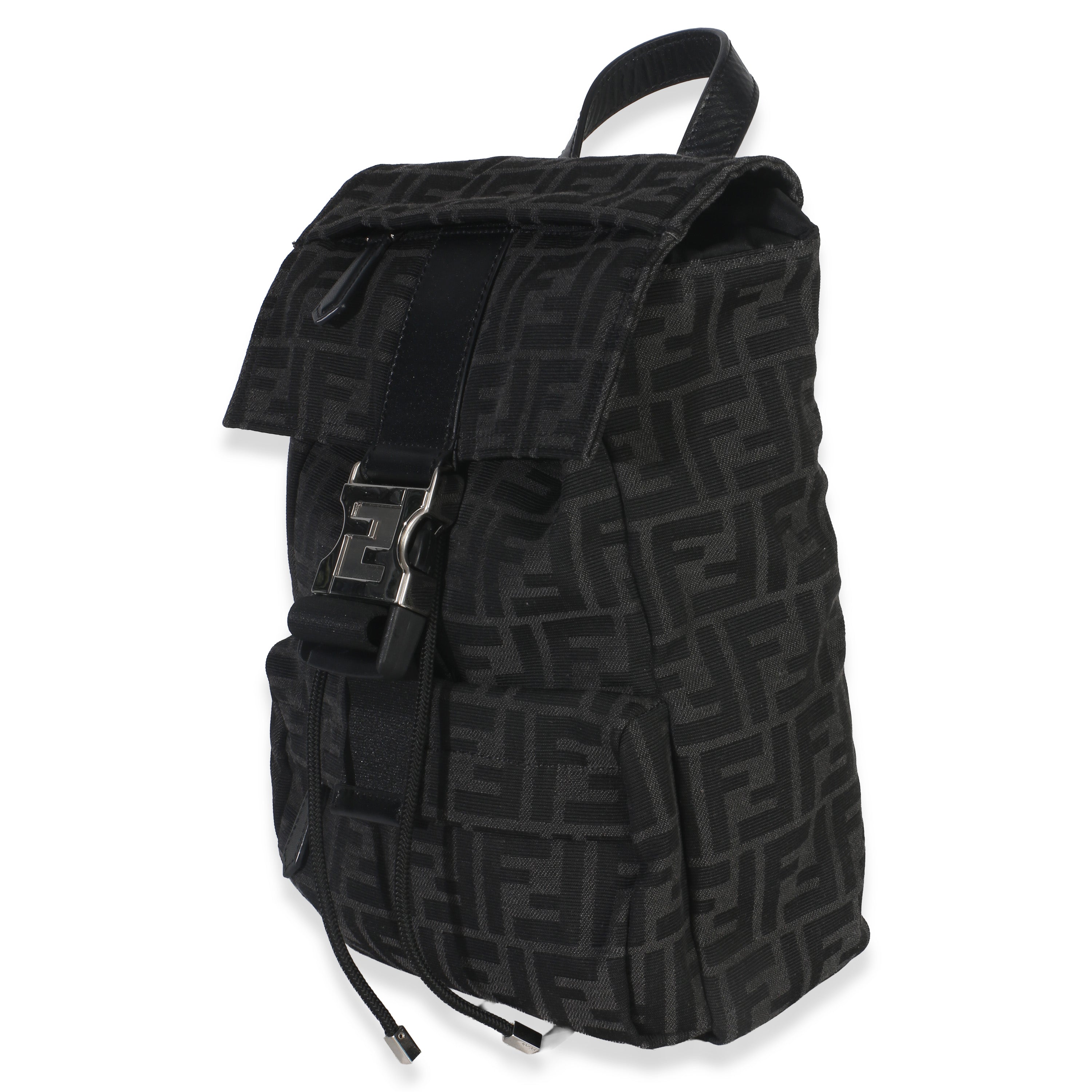 Black Zucca Canvas Small Fendiness Crossbody Bag