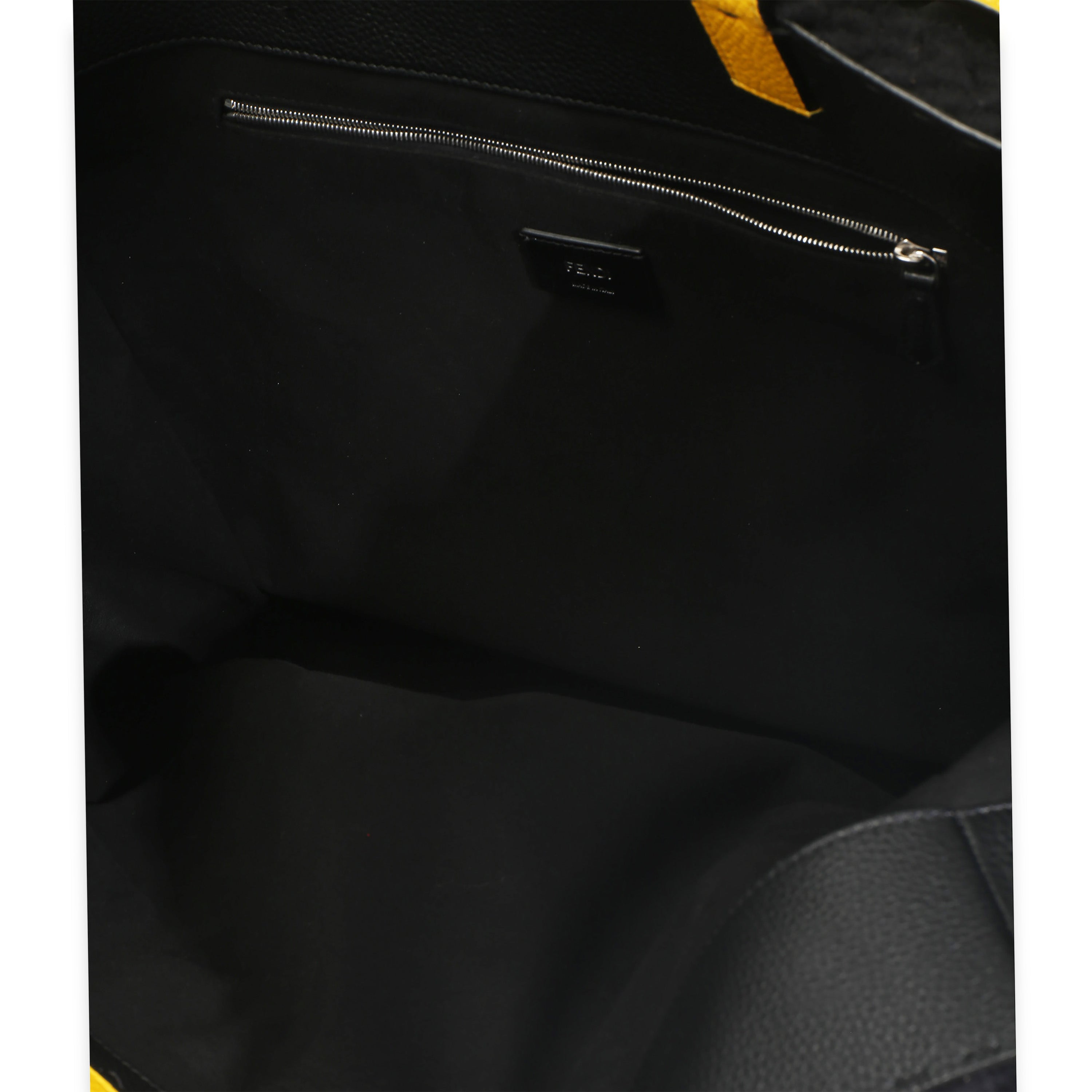 Yellow Black Wool Logo Tote