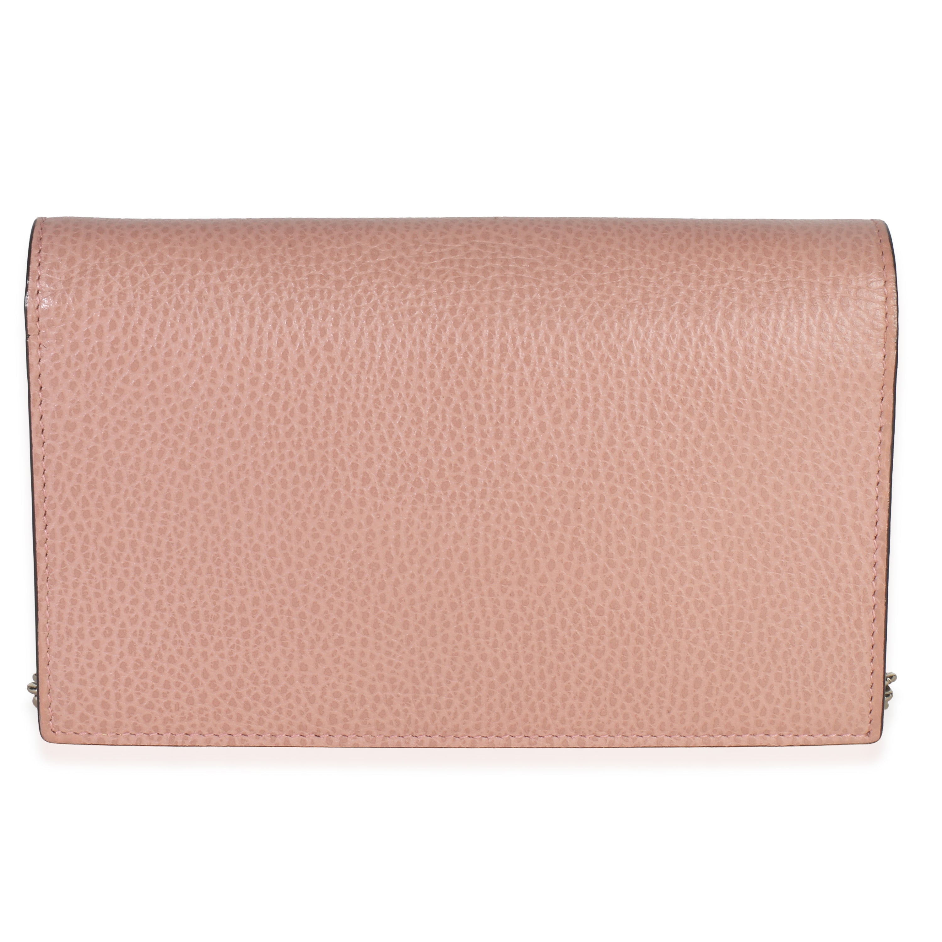 Pink Dollar Calfskin Interlocking G Wallet On Chain