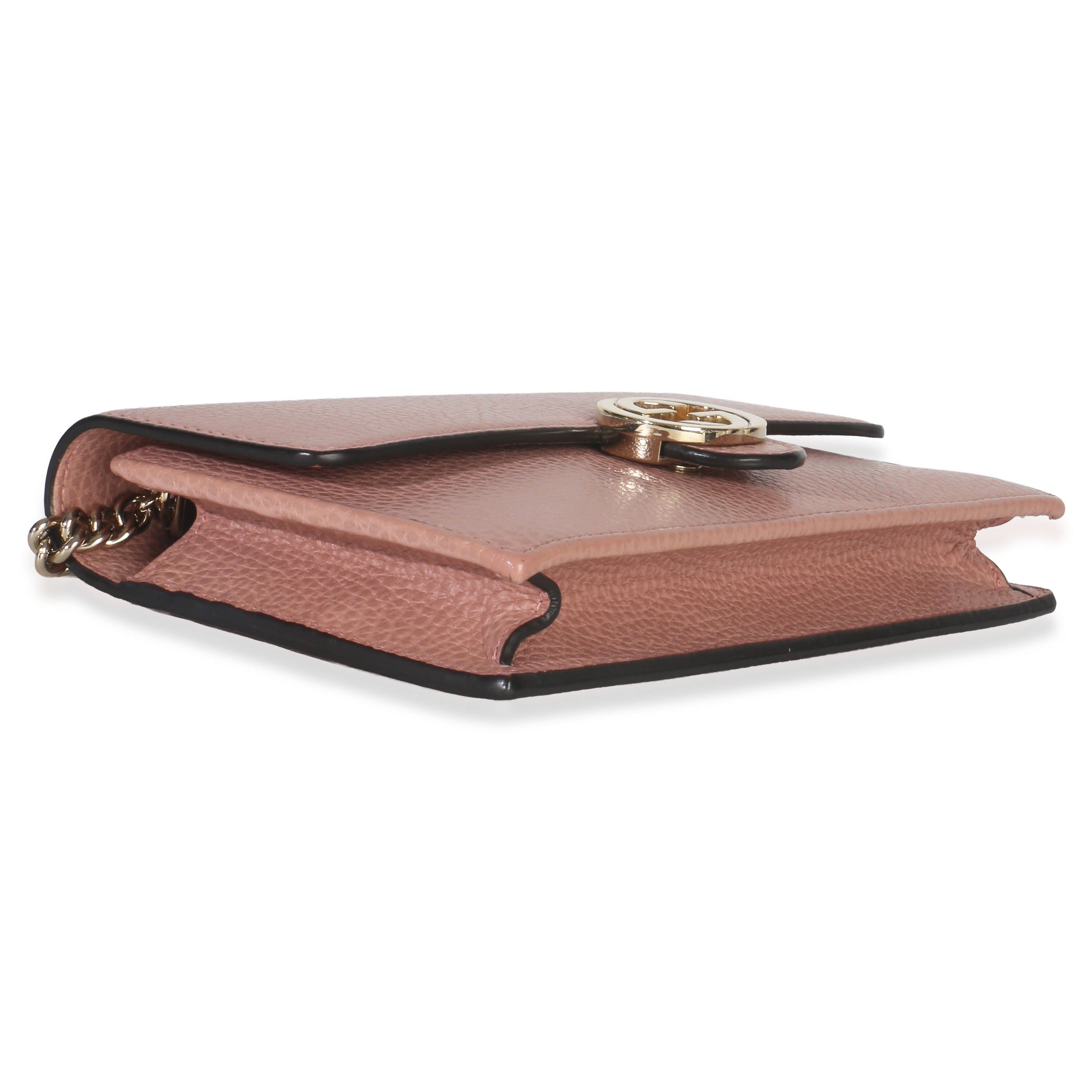 Pink Dollar Calfskin Interlocking G Wallet On Chain