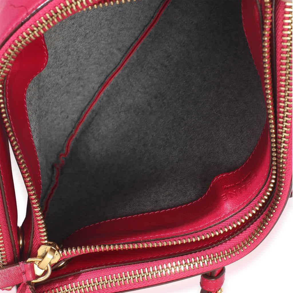 Fuchsia Lambskin Large Trio Crossbody