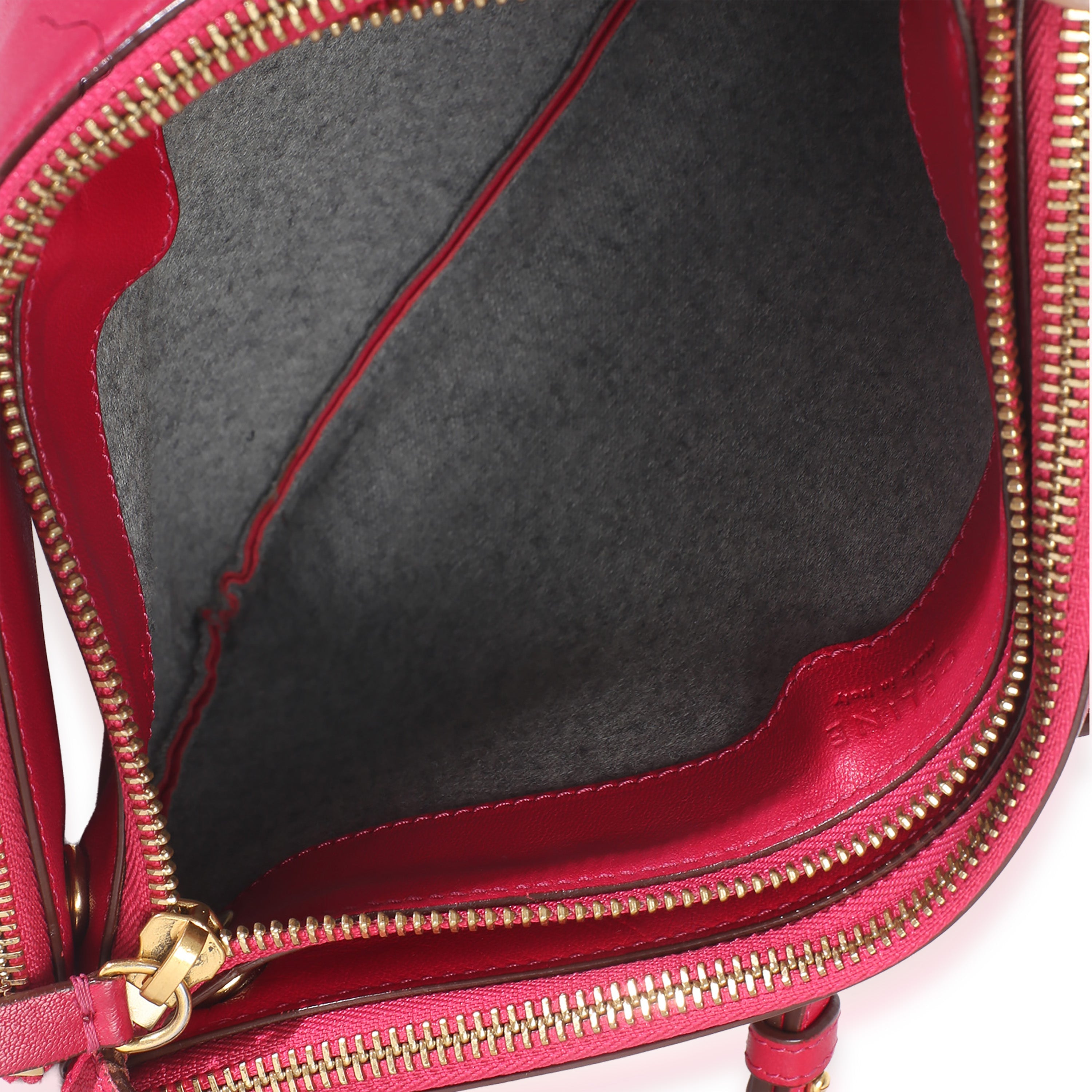 Fuchsia Lambskin Large Trio Crossbody