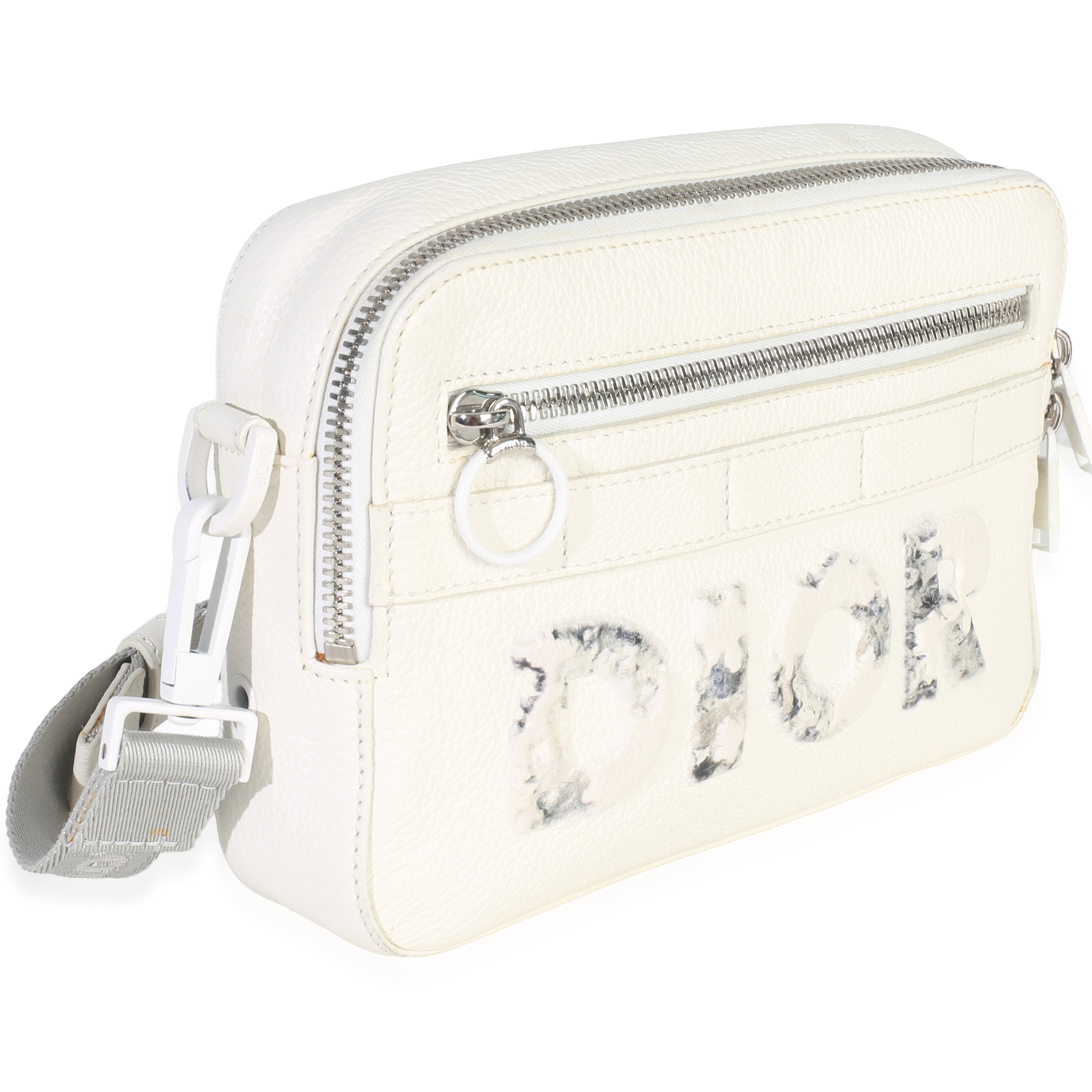 X DANIEL ARSHAM White Grained Calfskin Safari Messenger