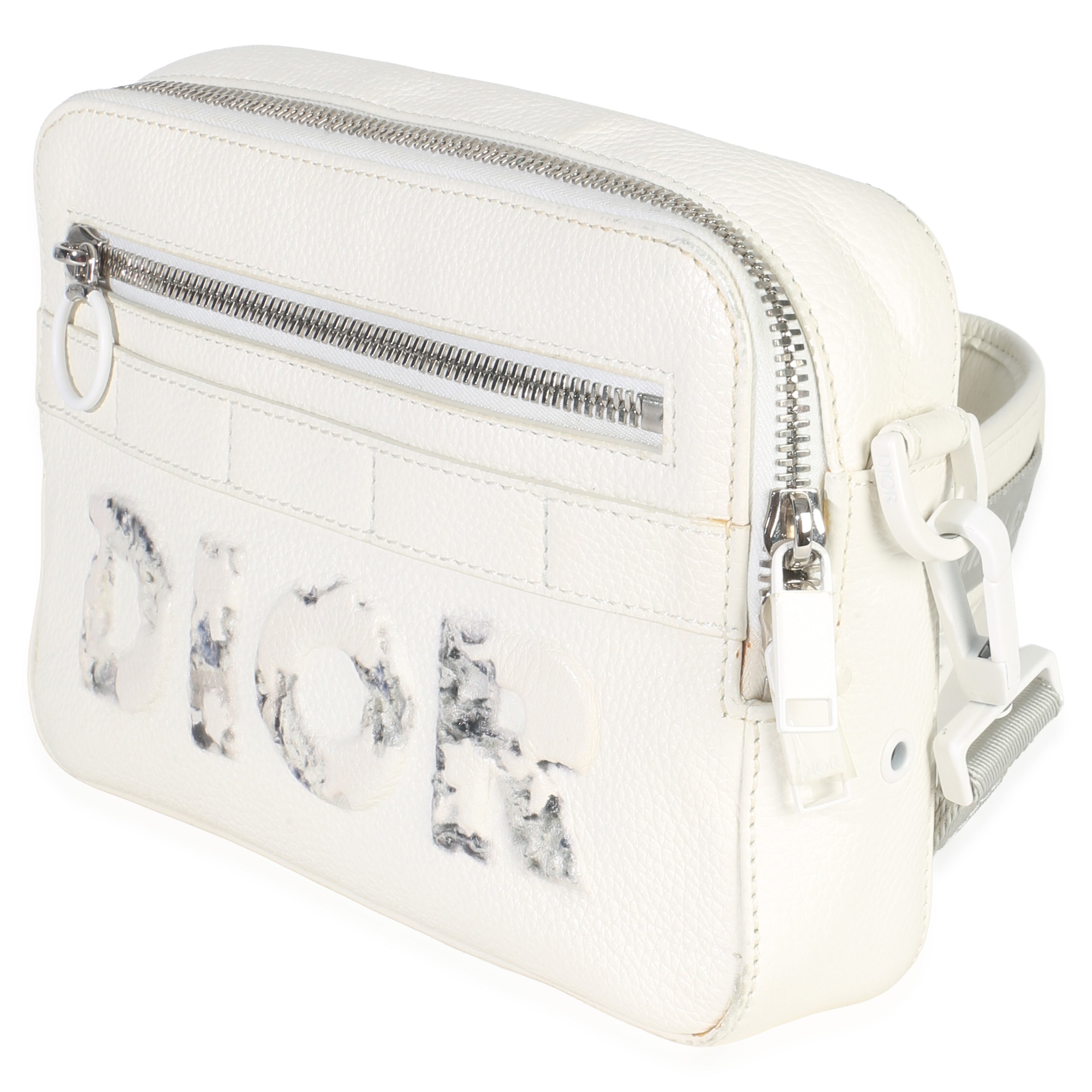X DANIEL ARSHAM White Grained Calfskin Safari Messenger