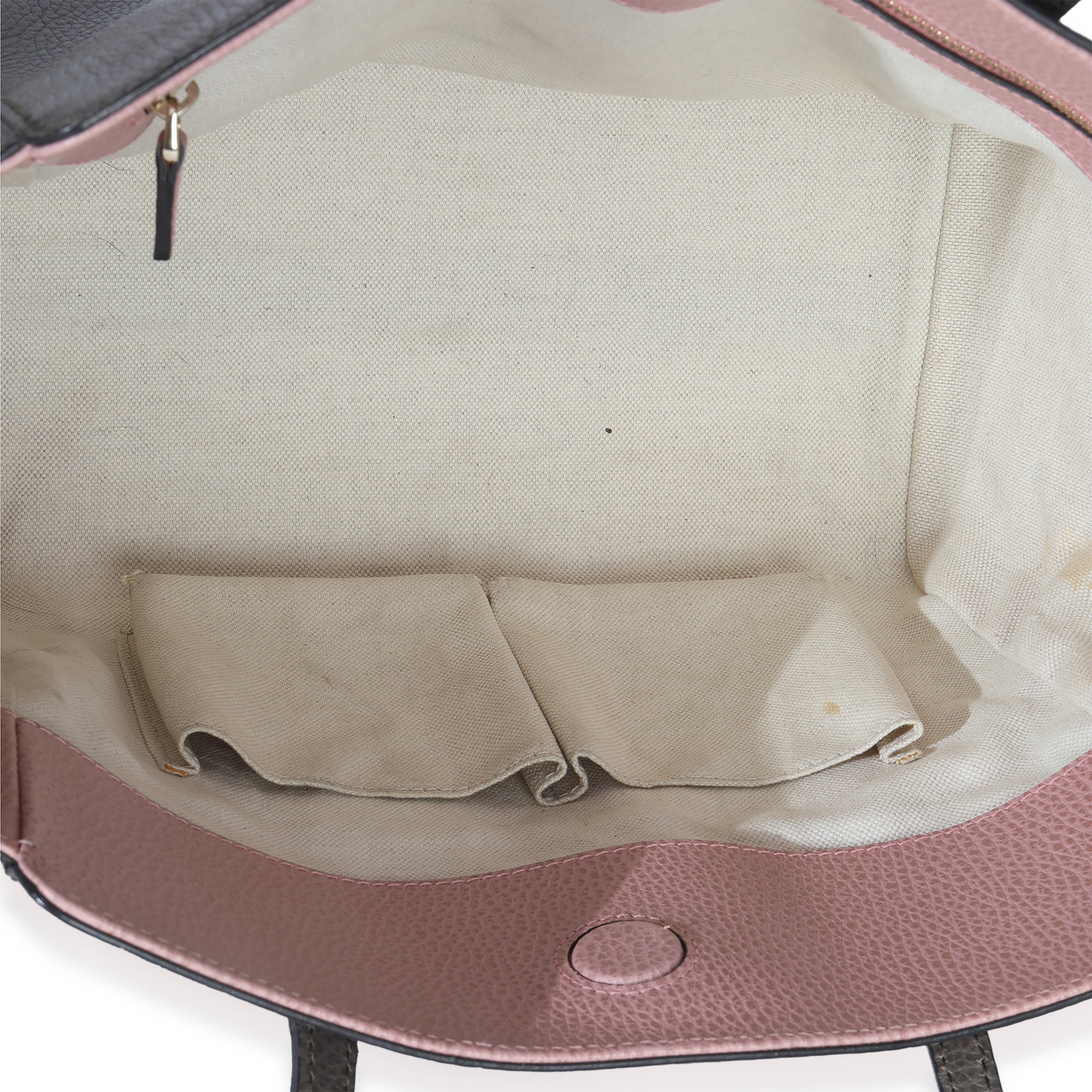 Pink Grey Pebbled Calfskin Medium Swing Tote