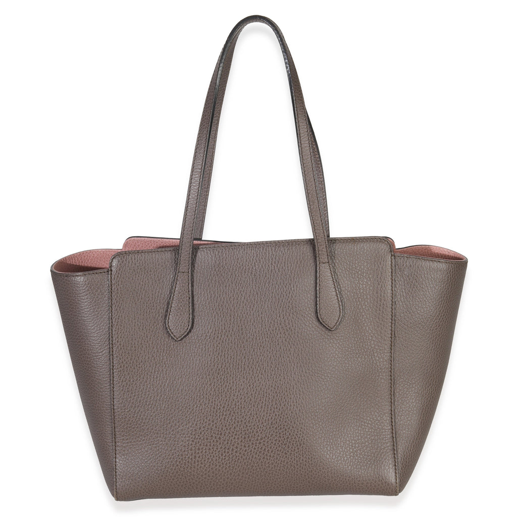 Pink Grey Pebbled Calfskin Medium Swing Tote