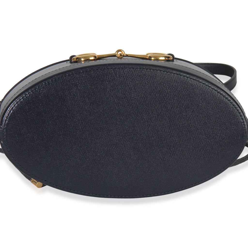 Red Navy Calfskin Horsebit 1955 Drawstring Bucket Bag