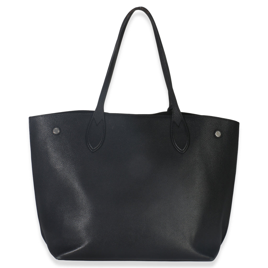 Black Grained Calfskin Lockme Cabas Tote