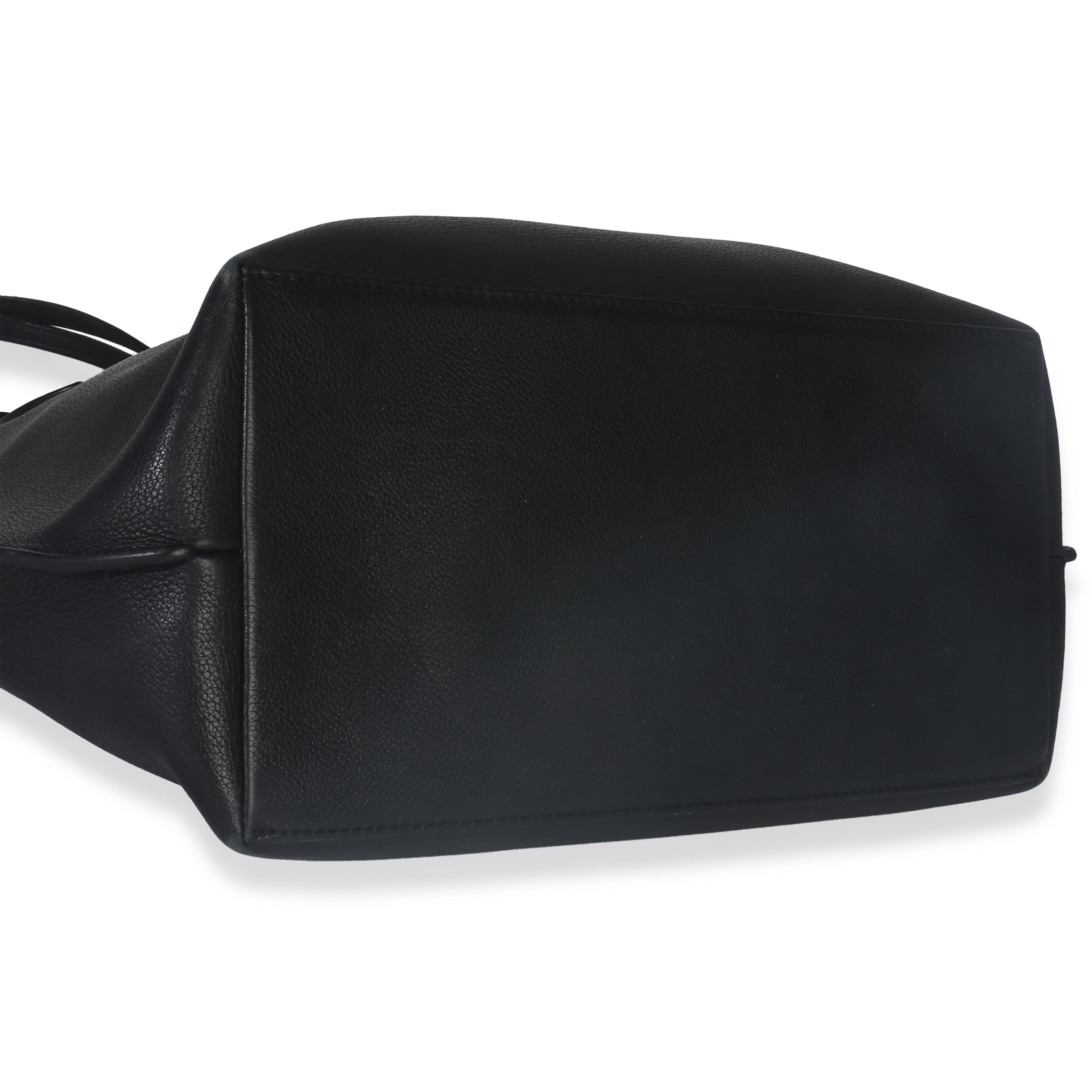 Black Grained Calfskin Lockme Cabas Tote