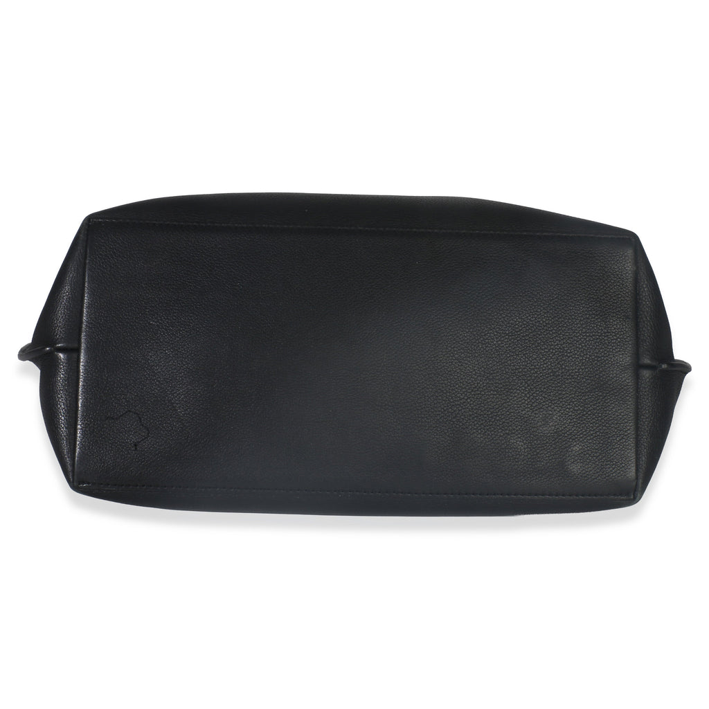 Black Grained Calfskin Lockme Cabas Tote