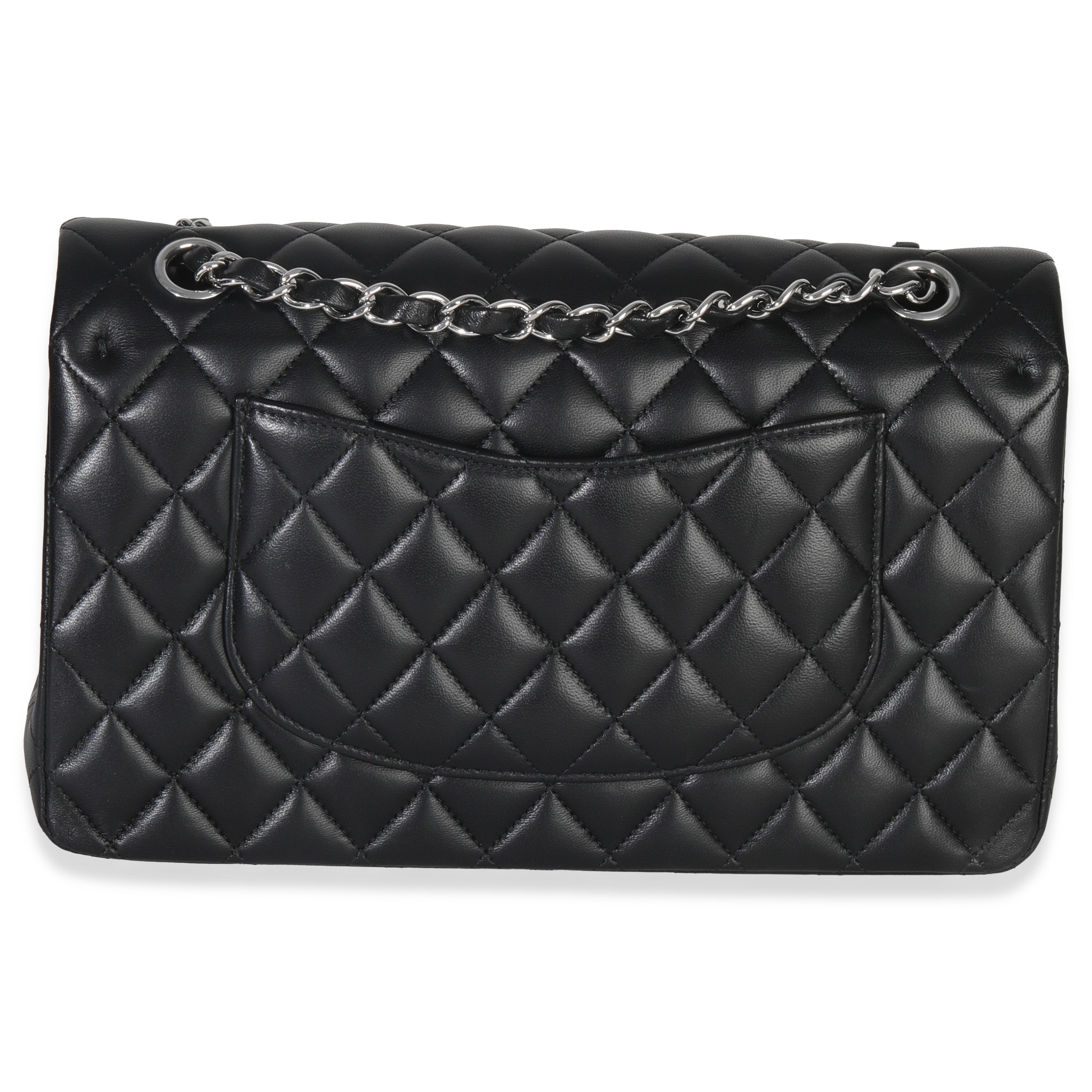 Black Quilted Lambskin Medium Classic Double Flap Bag