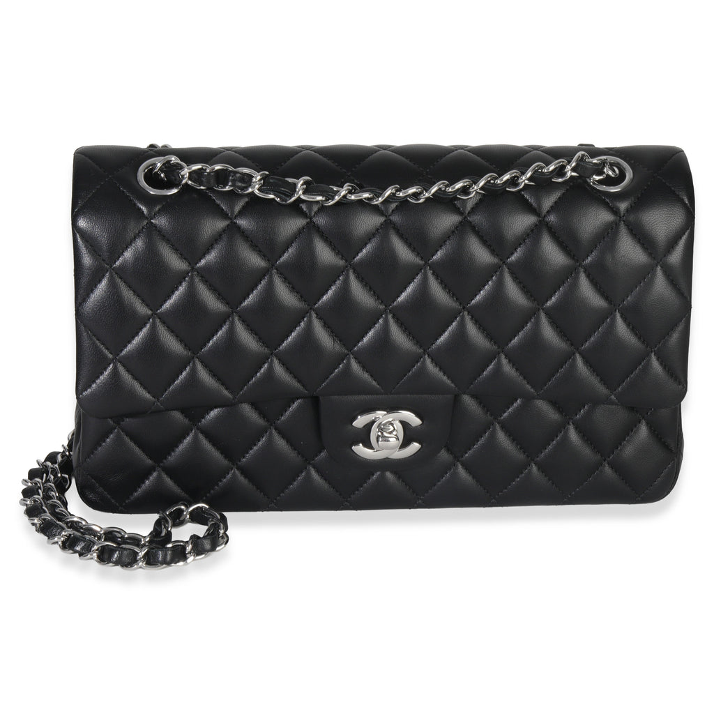 Black Quilted Lambskin Medium Classic Double Flap Bag