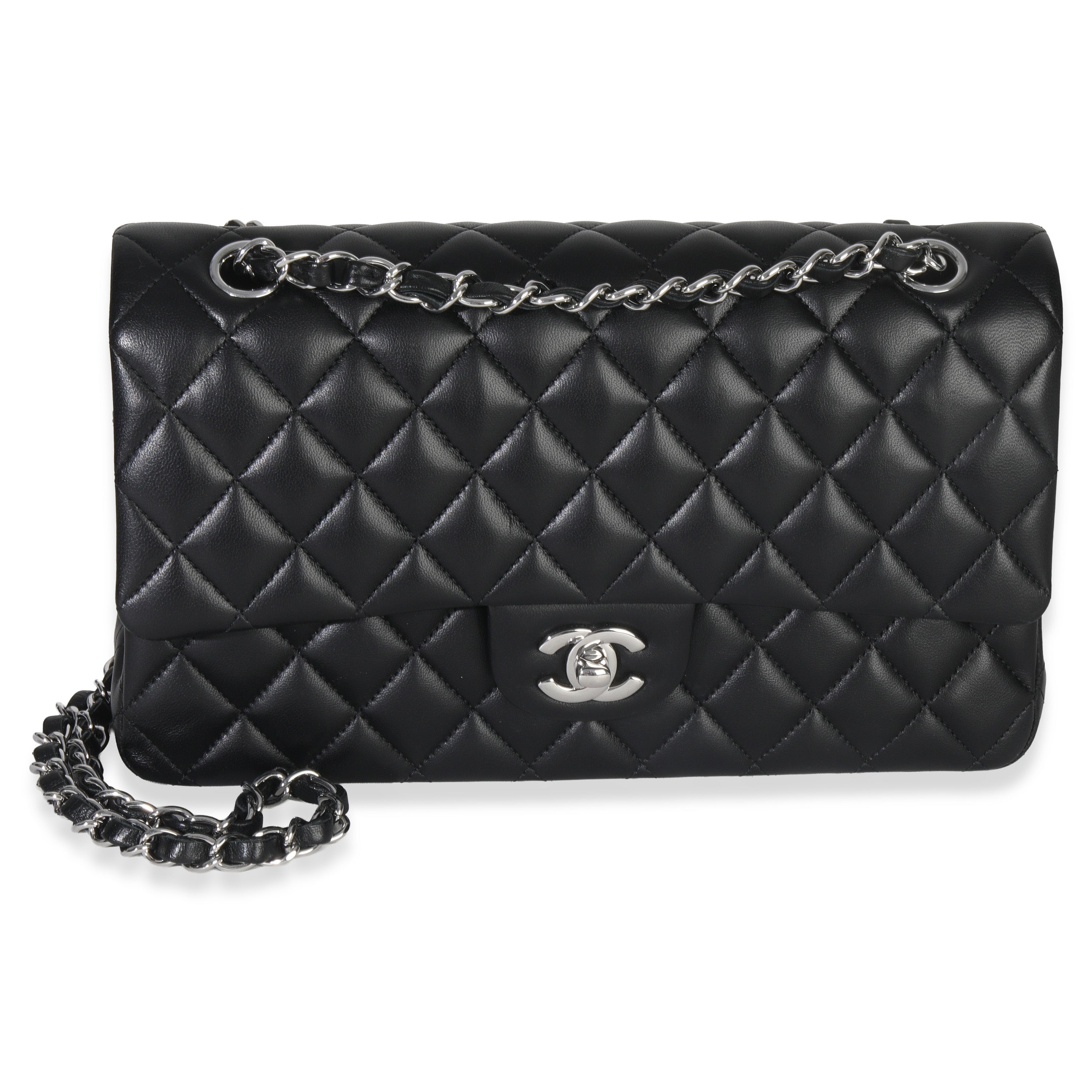 Black Quilted Lambskin Medium Classic Double Flap Bag