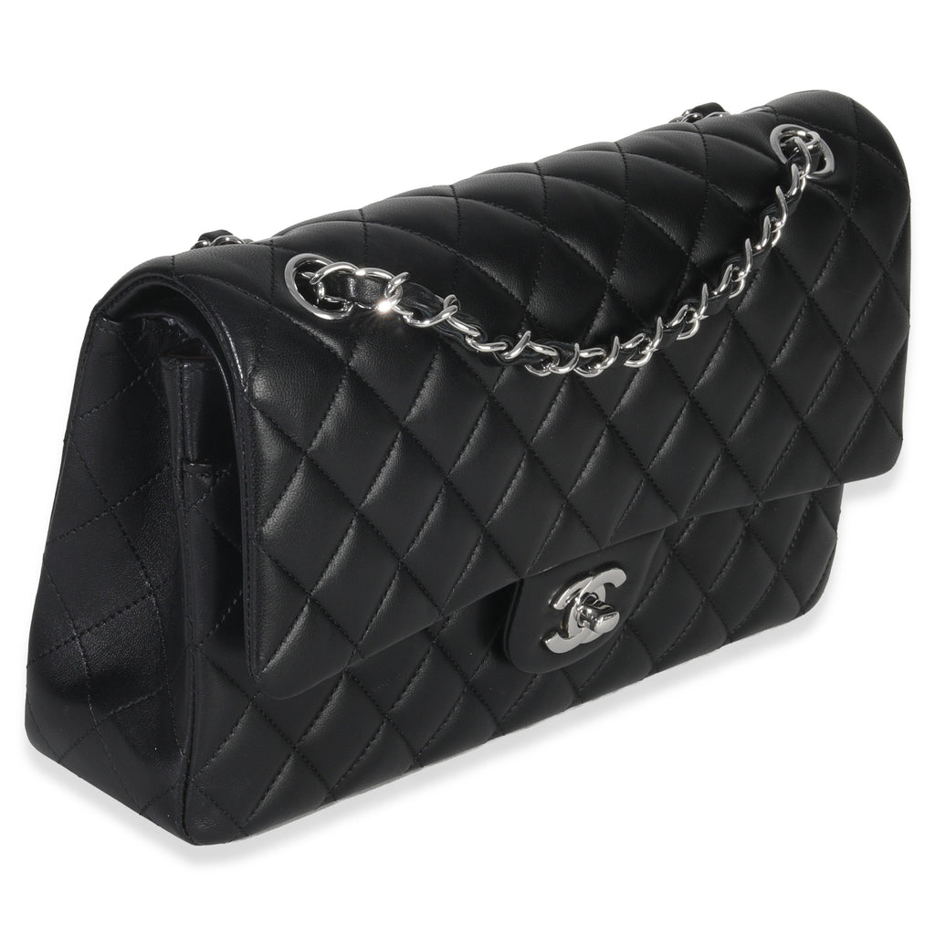 Black Quilted Lambskin Medium Classic Double Flap Bag