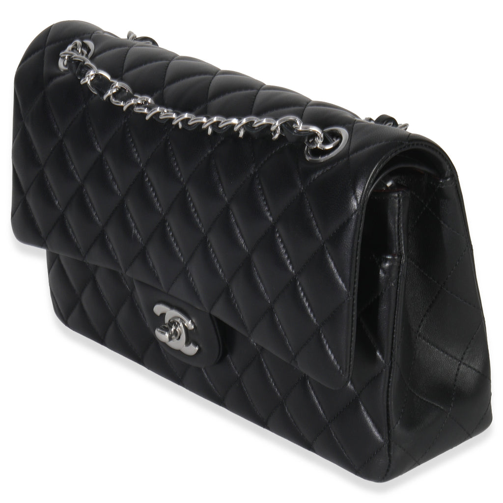 Black Quilted Lambskin Medium Classic Double Flap Bag