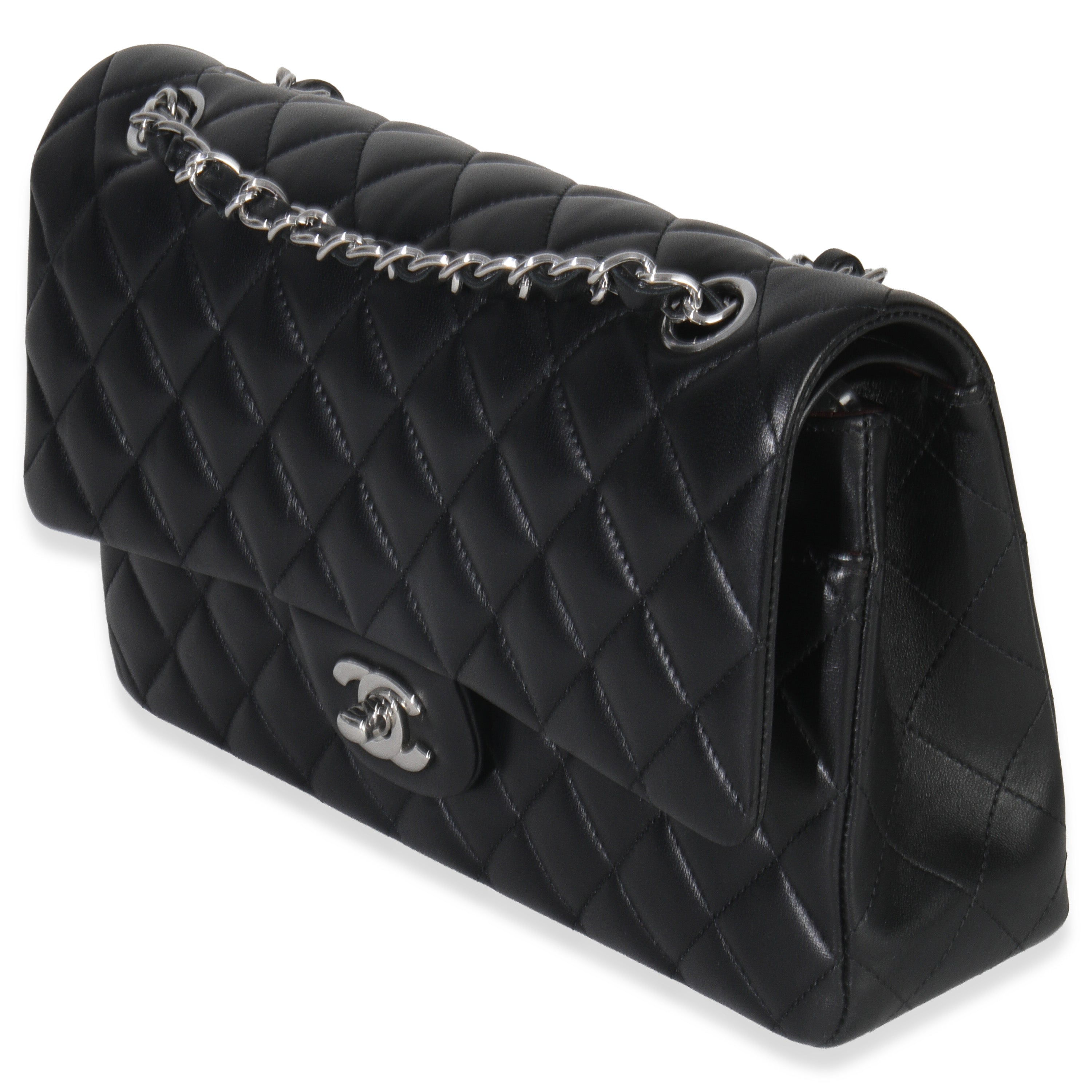 Black Quilted Lambskin Medium Classic Double Flap Bag