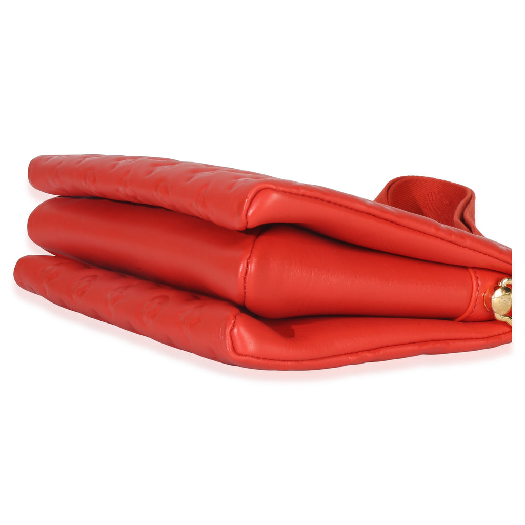 Red Monogram Embossed Lambskin Coussin PM