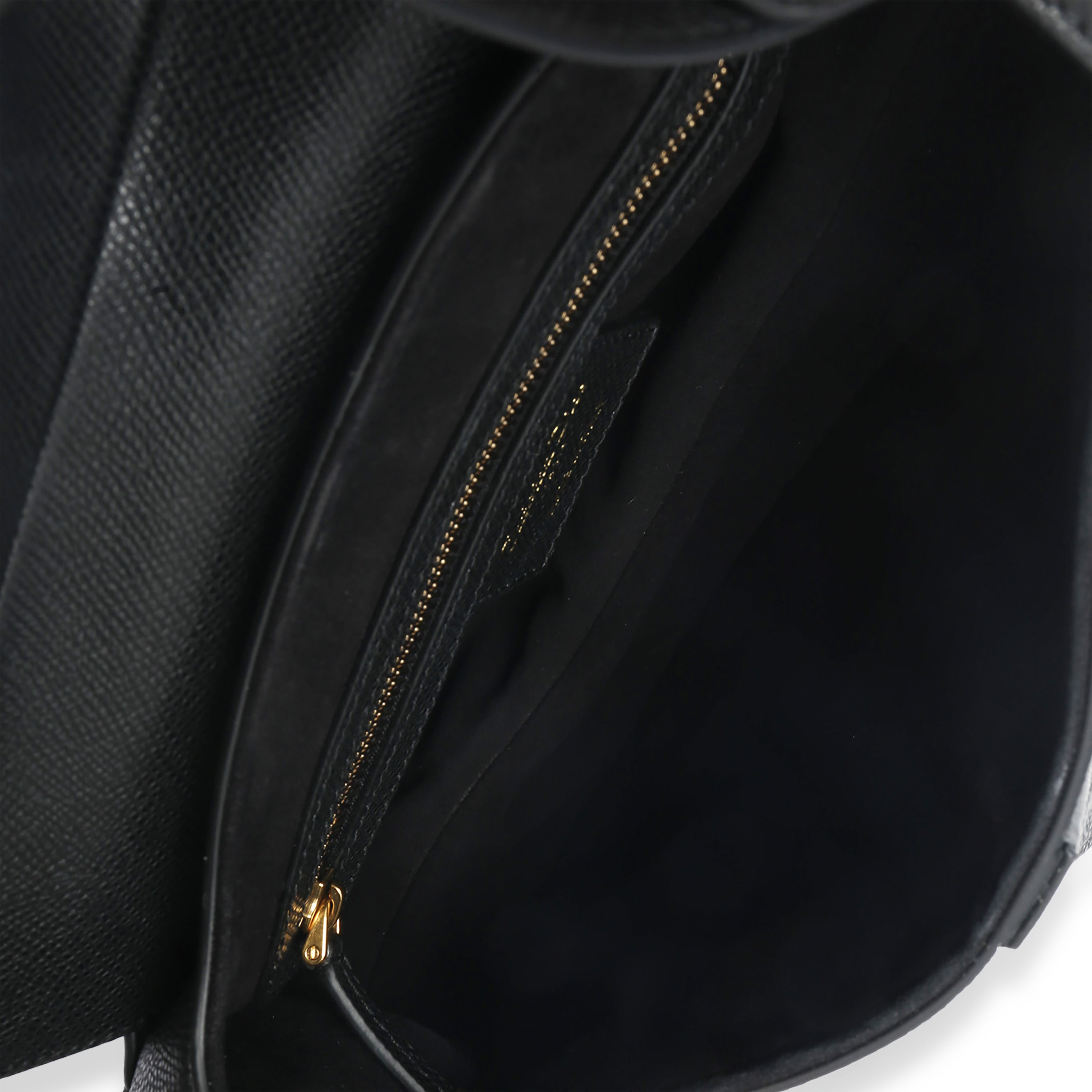 Black Grained Calfskin Medium Saddle Bag