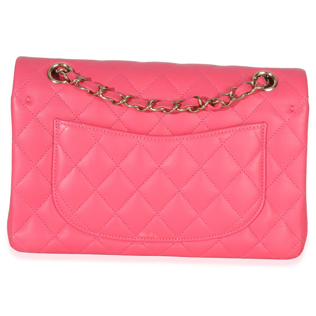 Pink Quilted Lambskin Small Classic Double Flap Bag