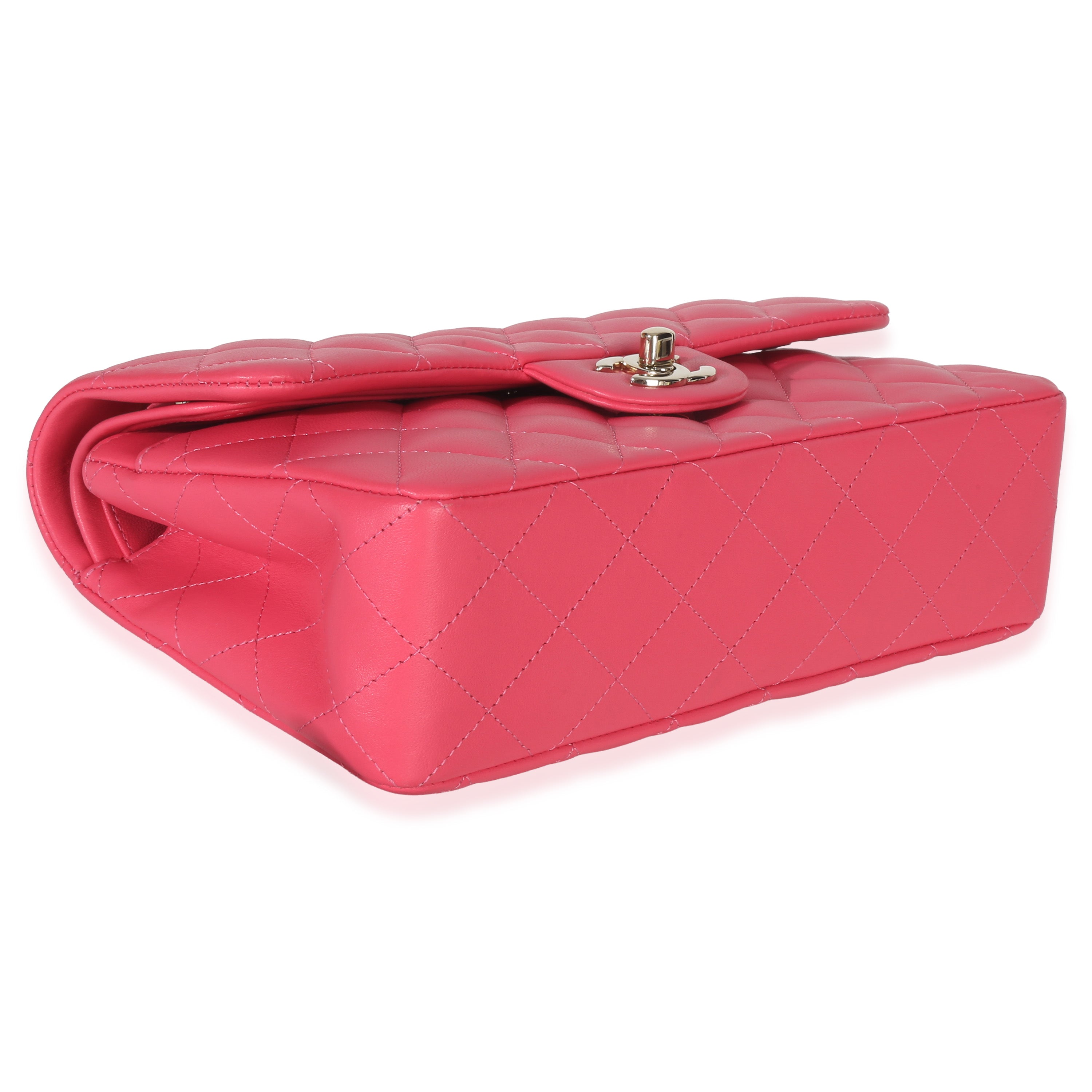 Pink Quilted Lambskin Small Classic Double Flap Bag