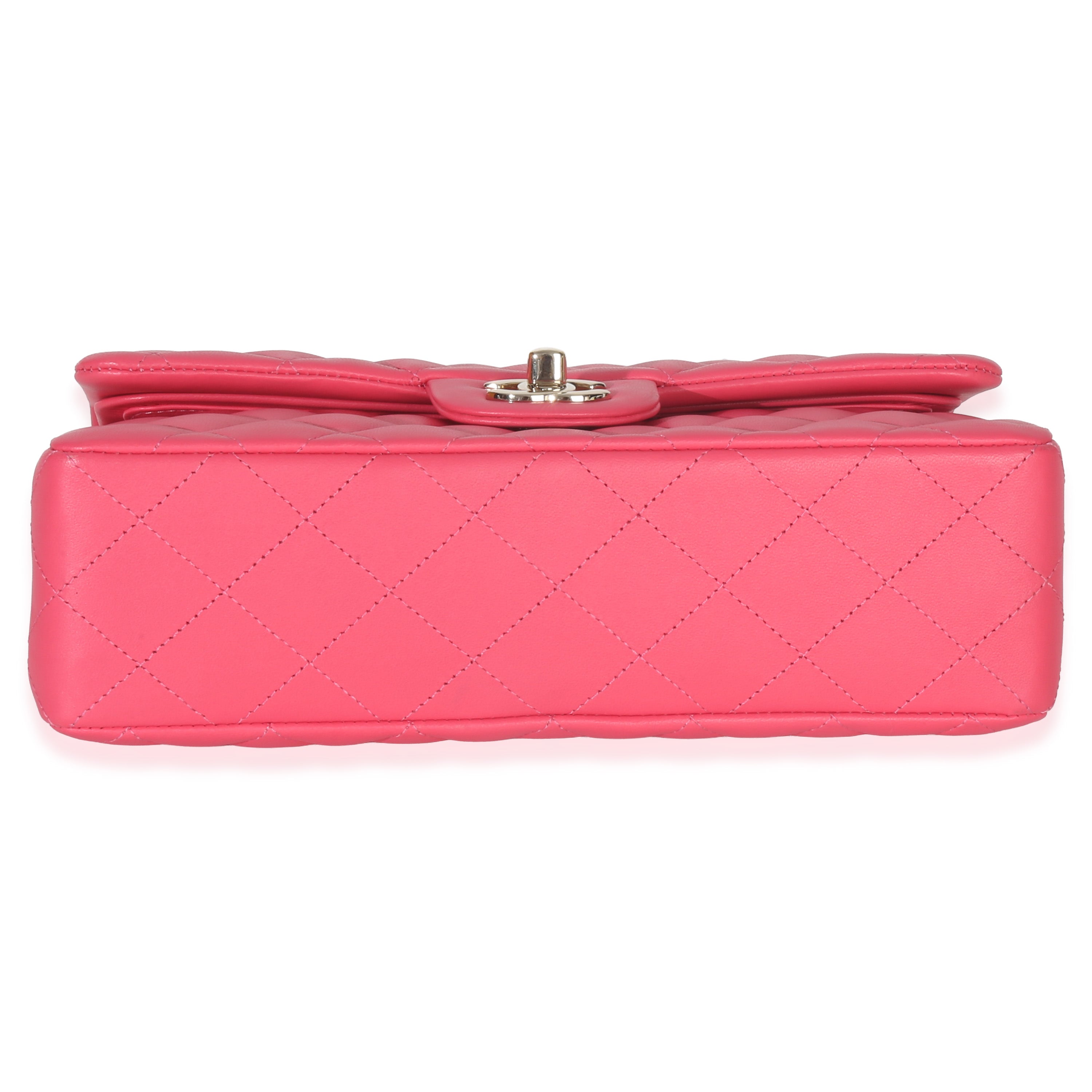 Pink Quilted Lambskin Small Classic Double Flap Bag