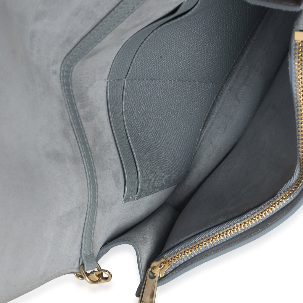 Blue Grained Calfskin 30 Montaigne 2-in-1 Pouch