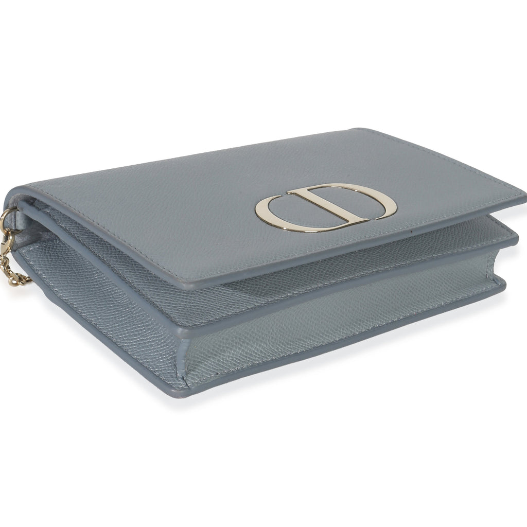 Blue Grained Calfskin 30 Montaigne 2-in-1 Pouch