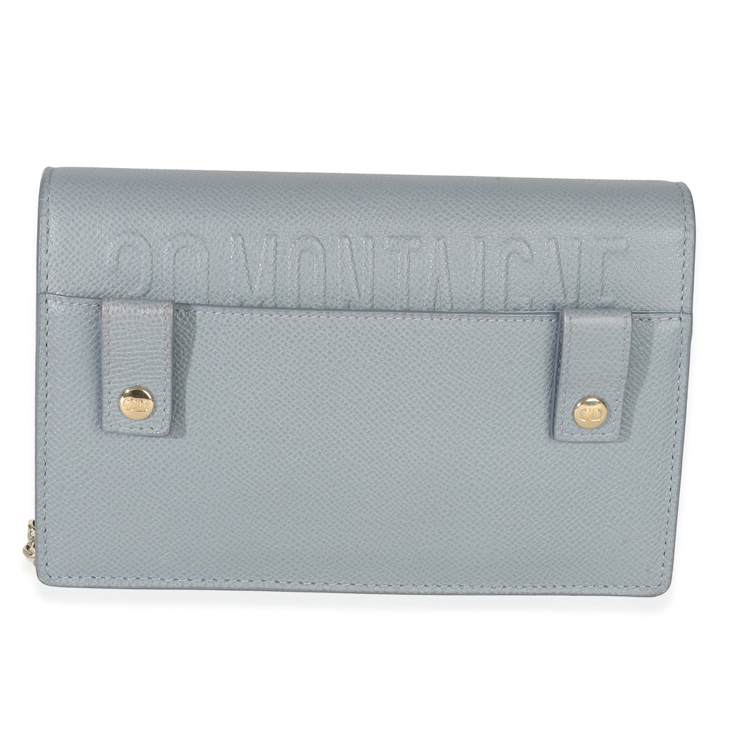 Blue Grained Calfskin 30 Montaigne 2-in-1 Pouch