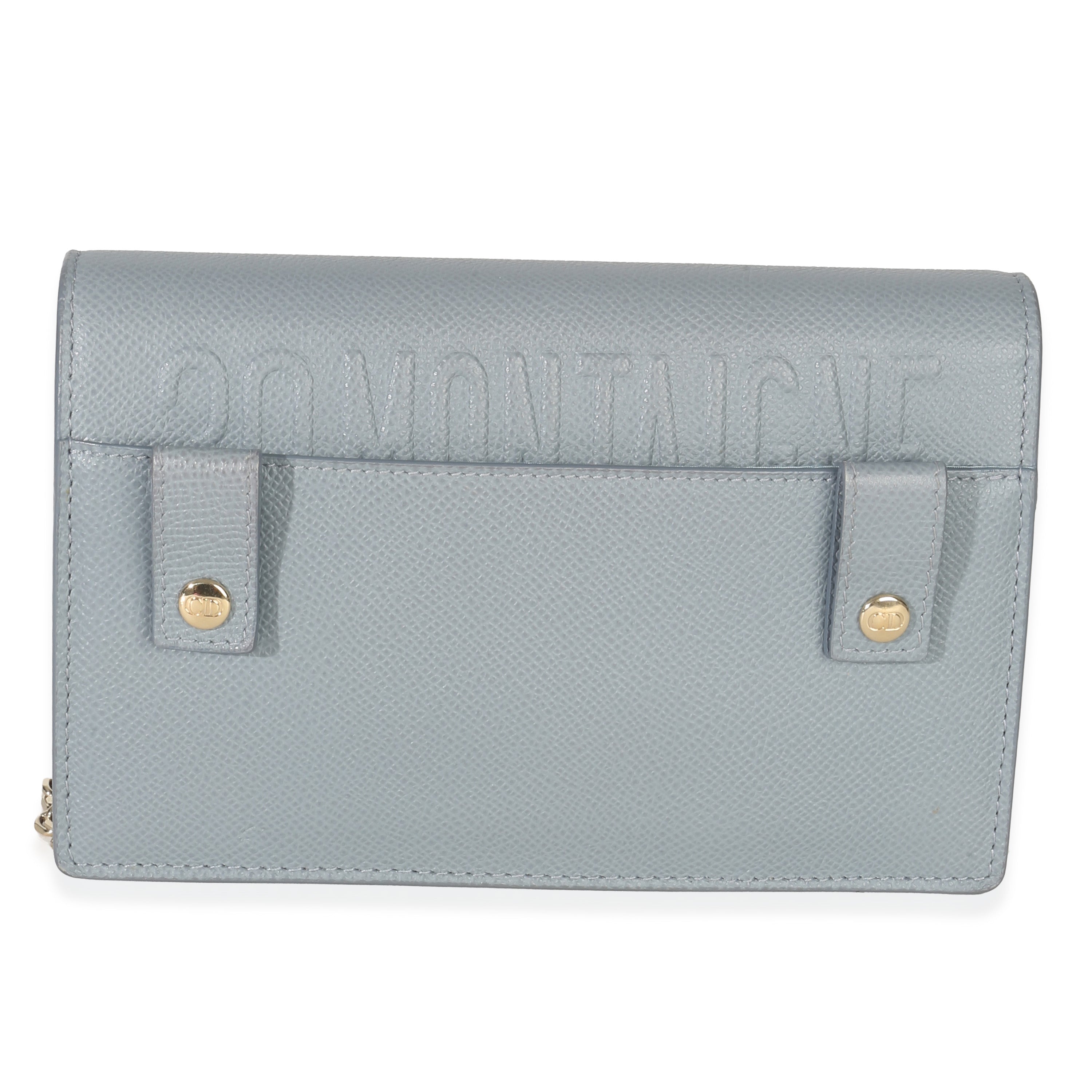 Blue Grained Calfskin 30 Montaigne 2-in-1 Pouch