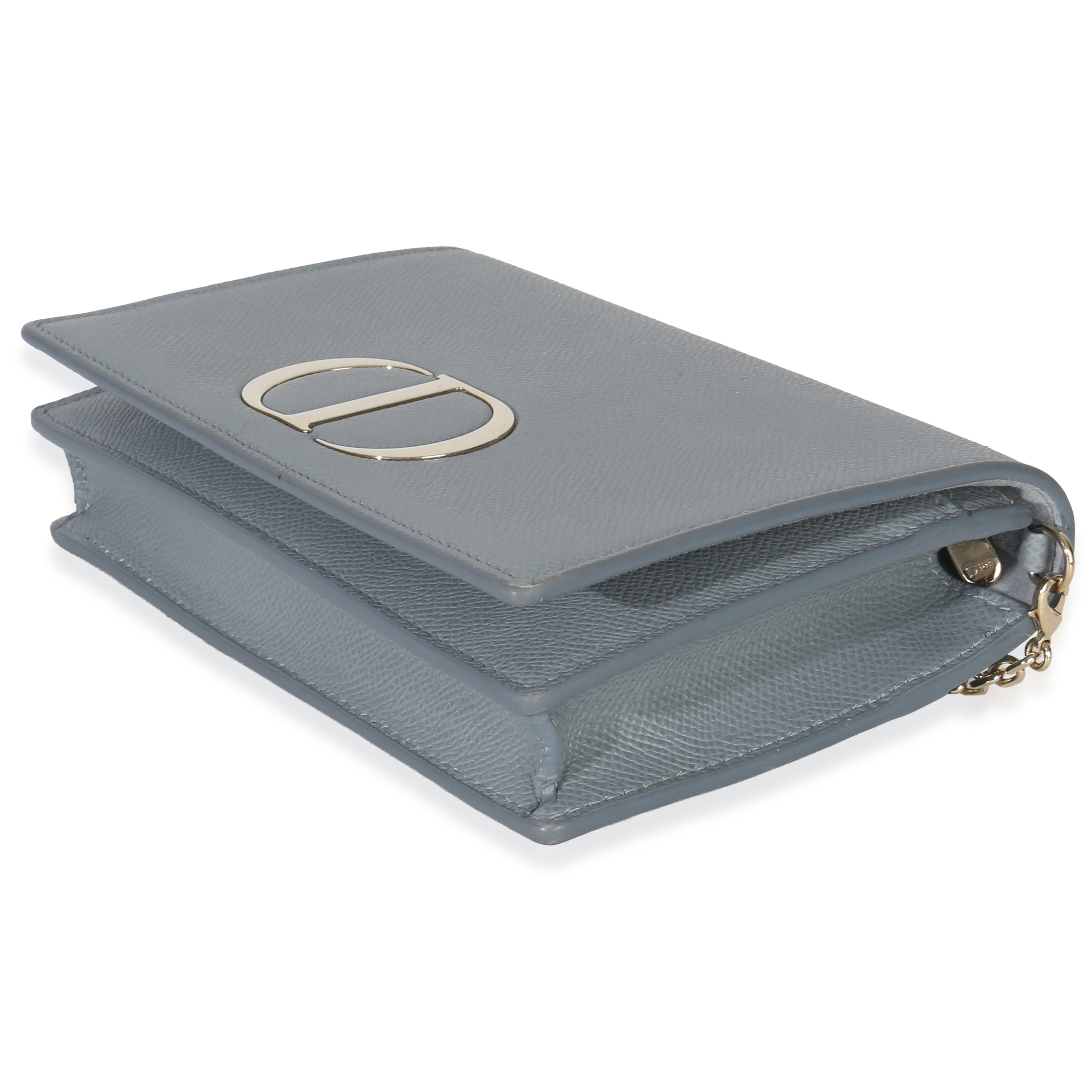 Blue Grained Calfskin 30 Montaigne 2-in-1 Pouch