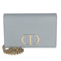 Blue Grained Calfskin 30 Montaigne 2-in-1 Pouch