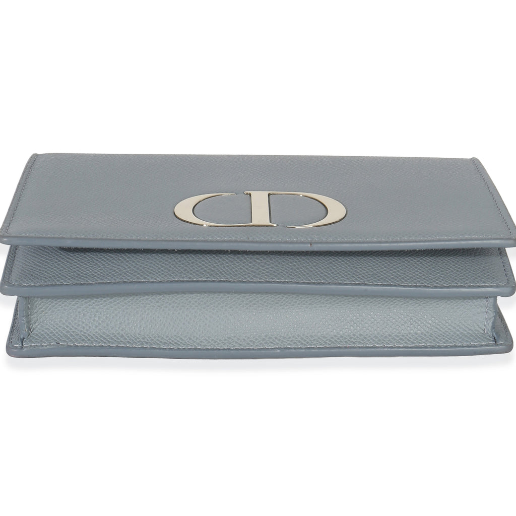 Blue Grained Calfskin 30 Montaigne 2-in-1 Pouch