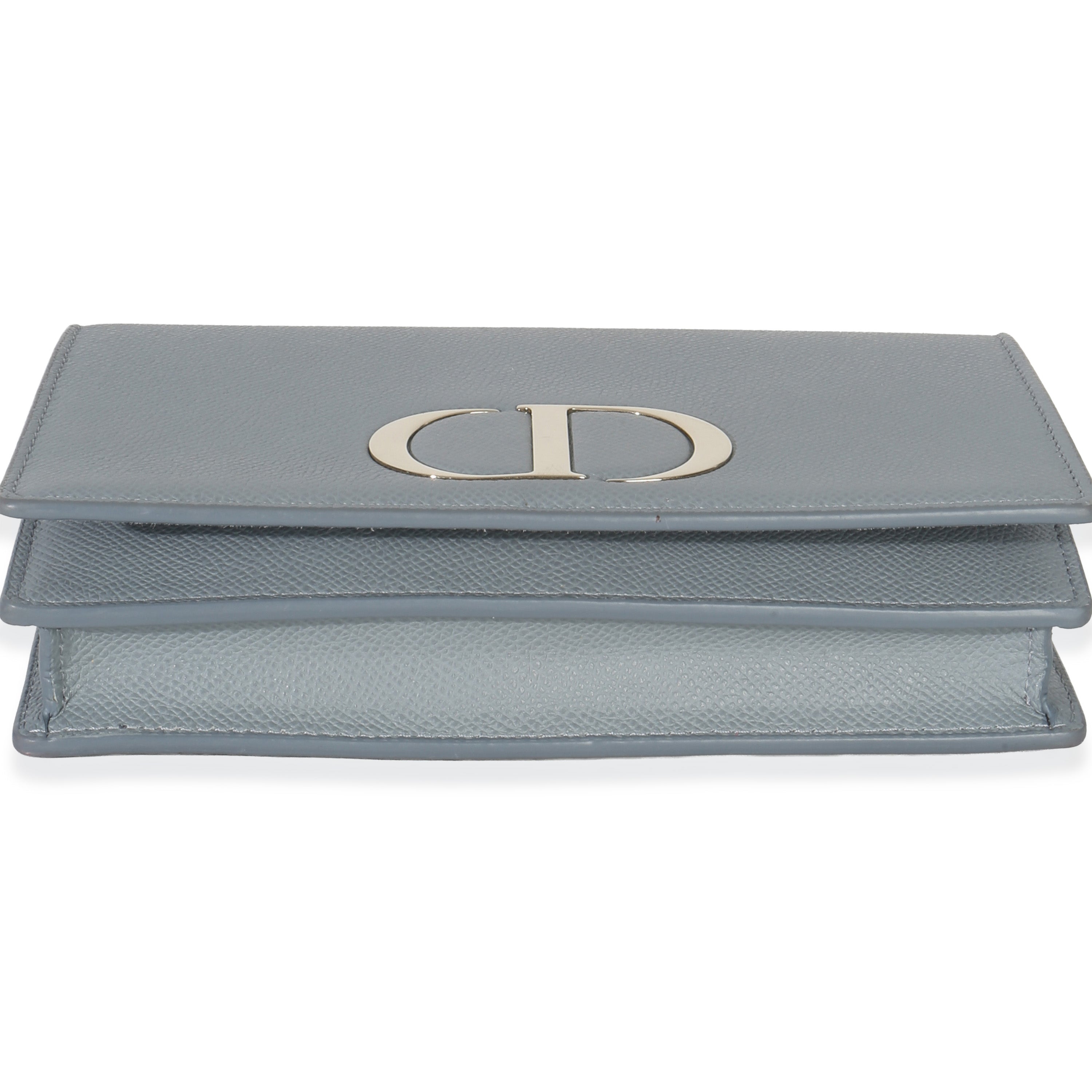 Blue Grained Calfskin 30 Montaigne 2-in-1 Pouch