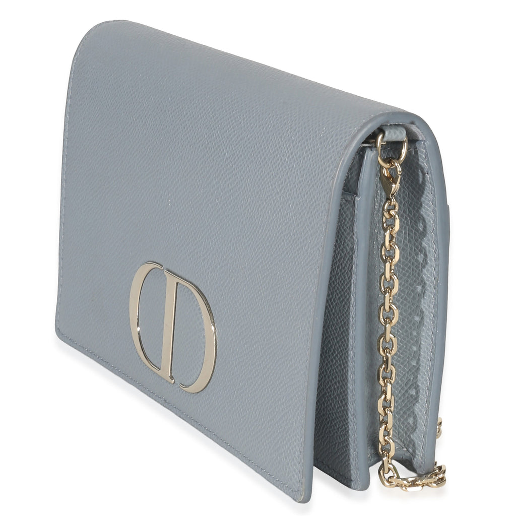 Blue Grained Calfskin 30 Montaigne 2-in-1 Pouch