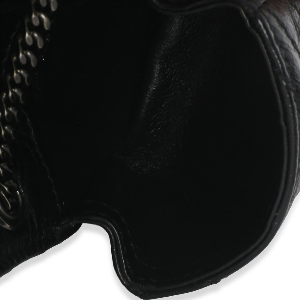 Black Crinkled Calfskin Matelasse Micro Niki Airpods Case