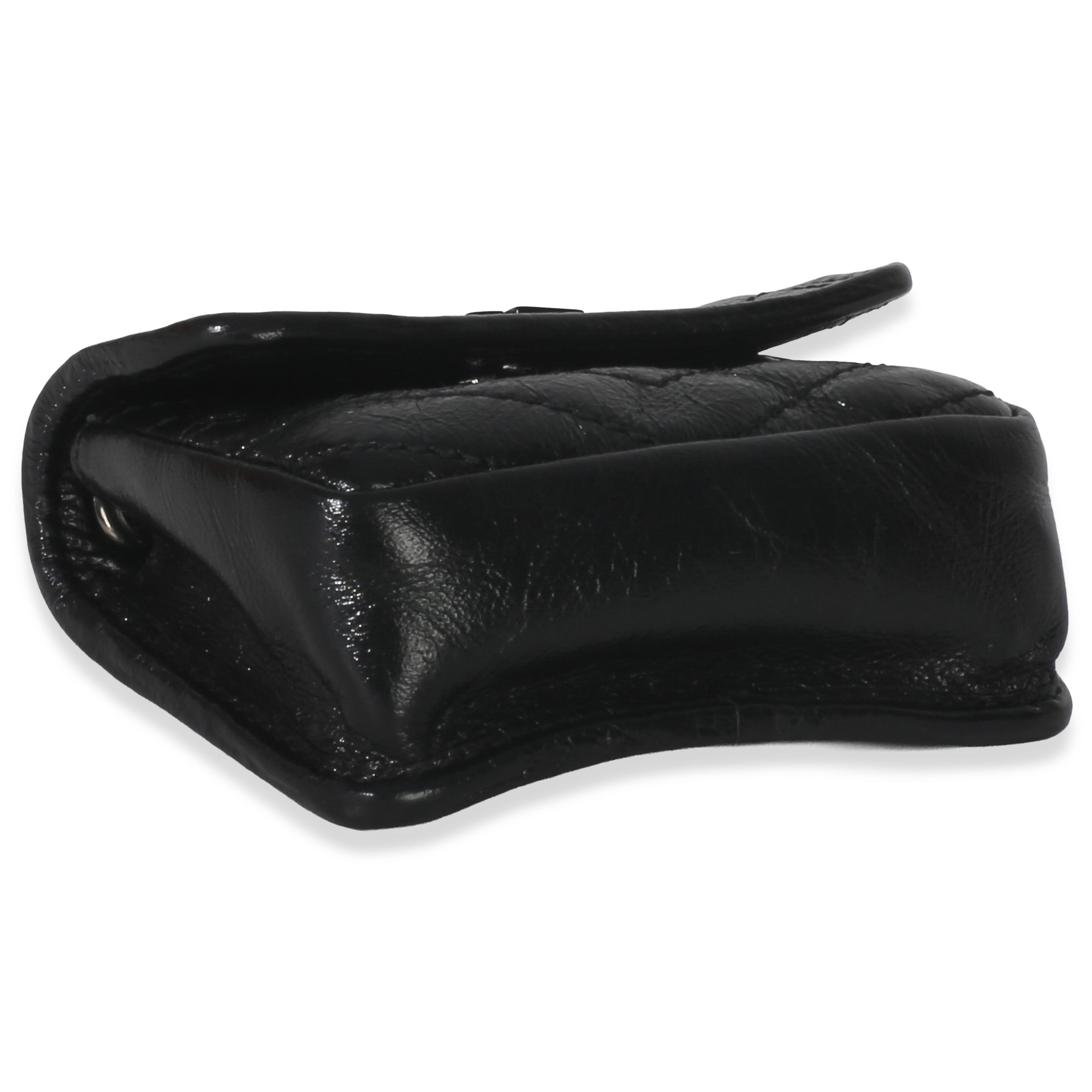 Black Crinkled Calfskin Matelasse Micro Niki Airpods Case