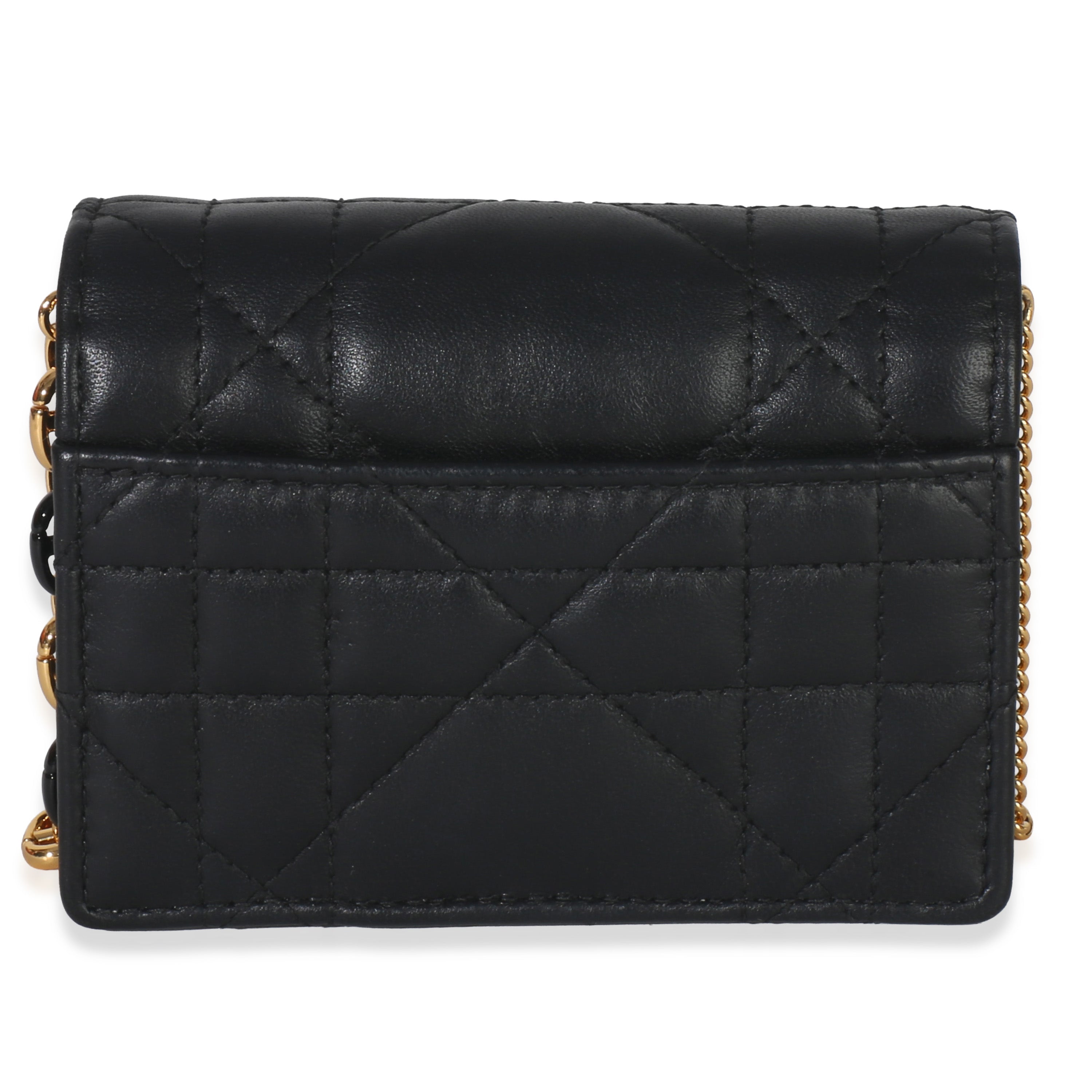 Black Macrocannage Calfskin Micro Miss Caro Chain Bag