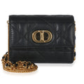Black Macrocannage Calfskin Micro Miss Caro Chain Bag