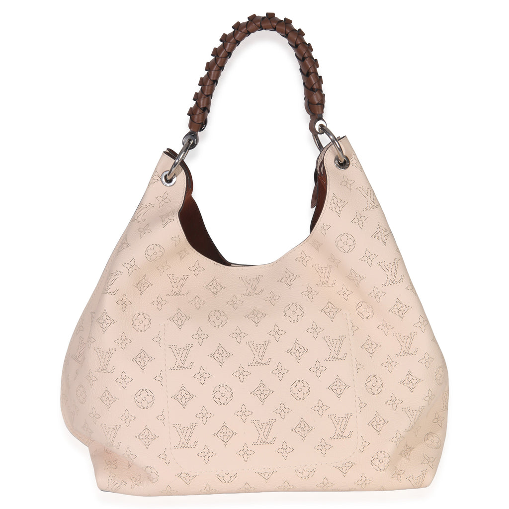 Creme Monogram Mahina Carmel Hobo