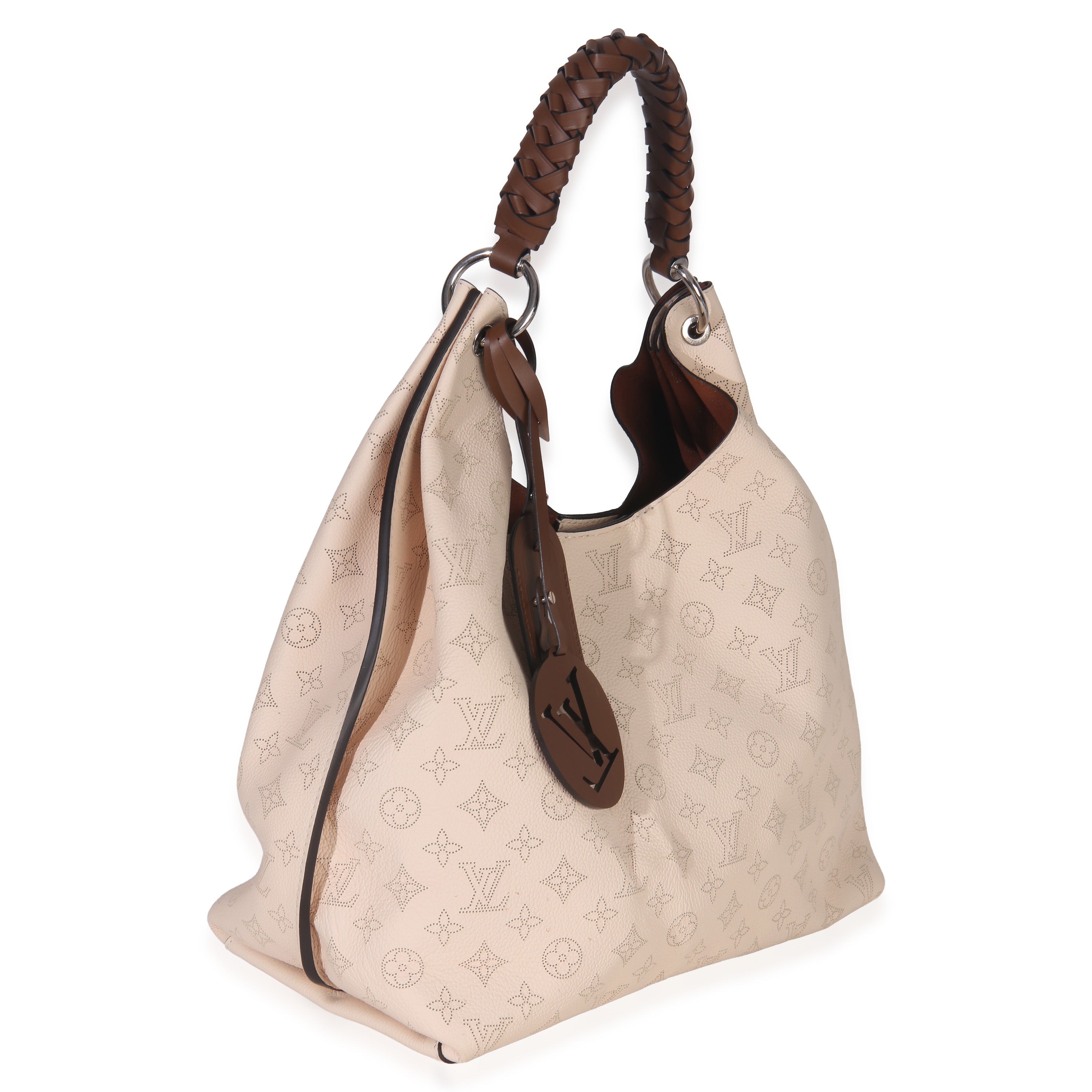 Creme Monogram Mahina Carmel Hobo