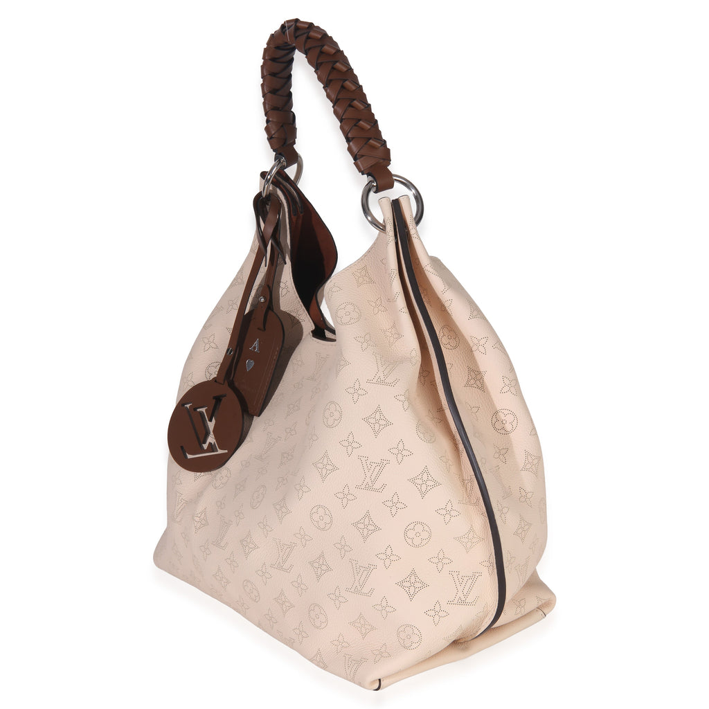 Creme Monogram Mahina Carmel Hobo