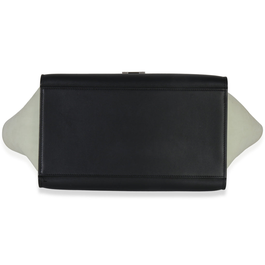 Red Black White Grained Calfskin Small Trapeze Bag