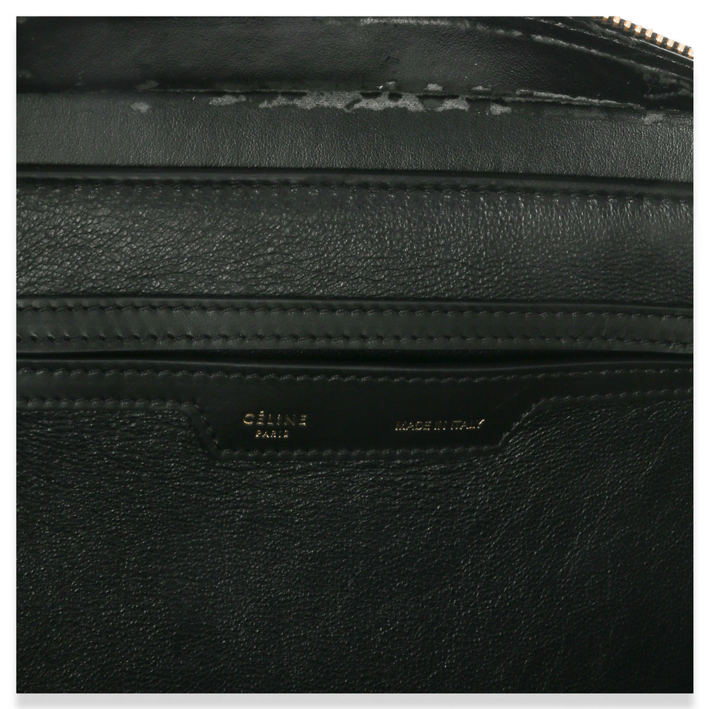 Blue Black Cream Suede Grained Calfskin Small Trapeze Bag