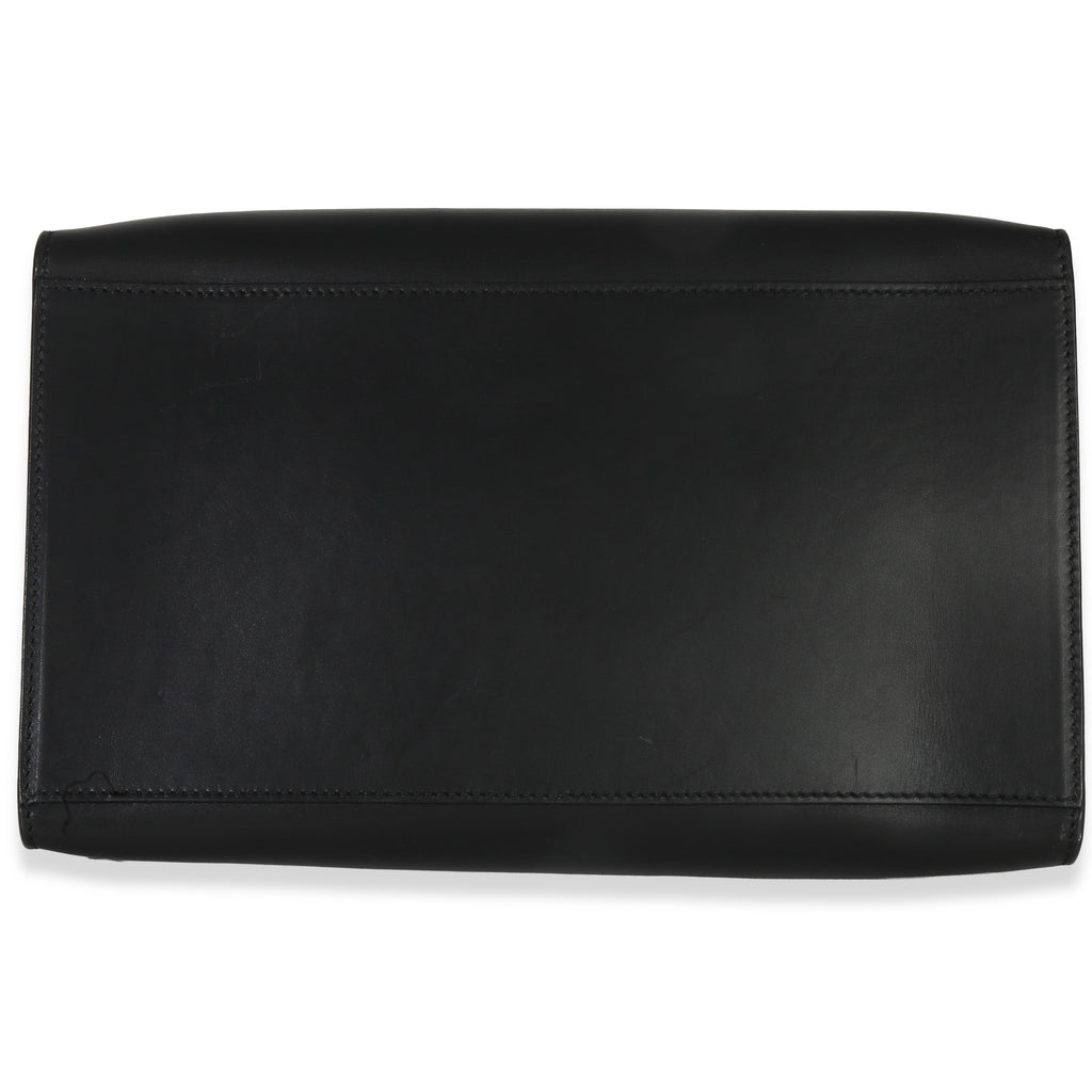 Blue Black Cream Suede Grained Calfskin Small Trapeze Bag
