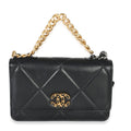 Black Quilted Lambskin Chanel 19 Wallet On Chain