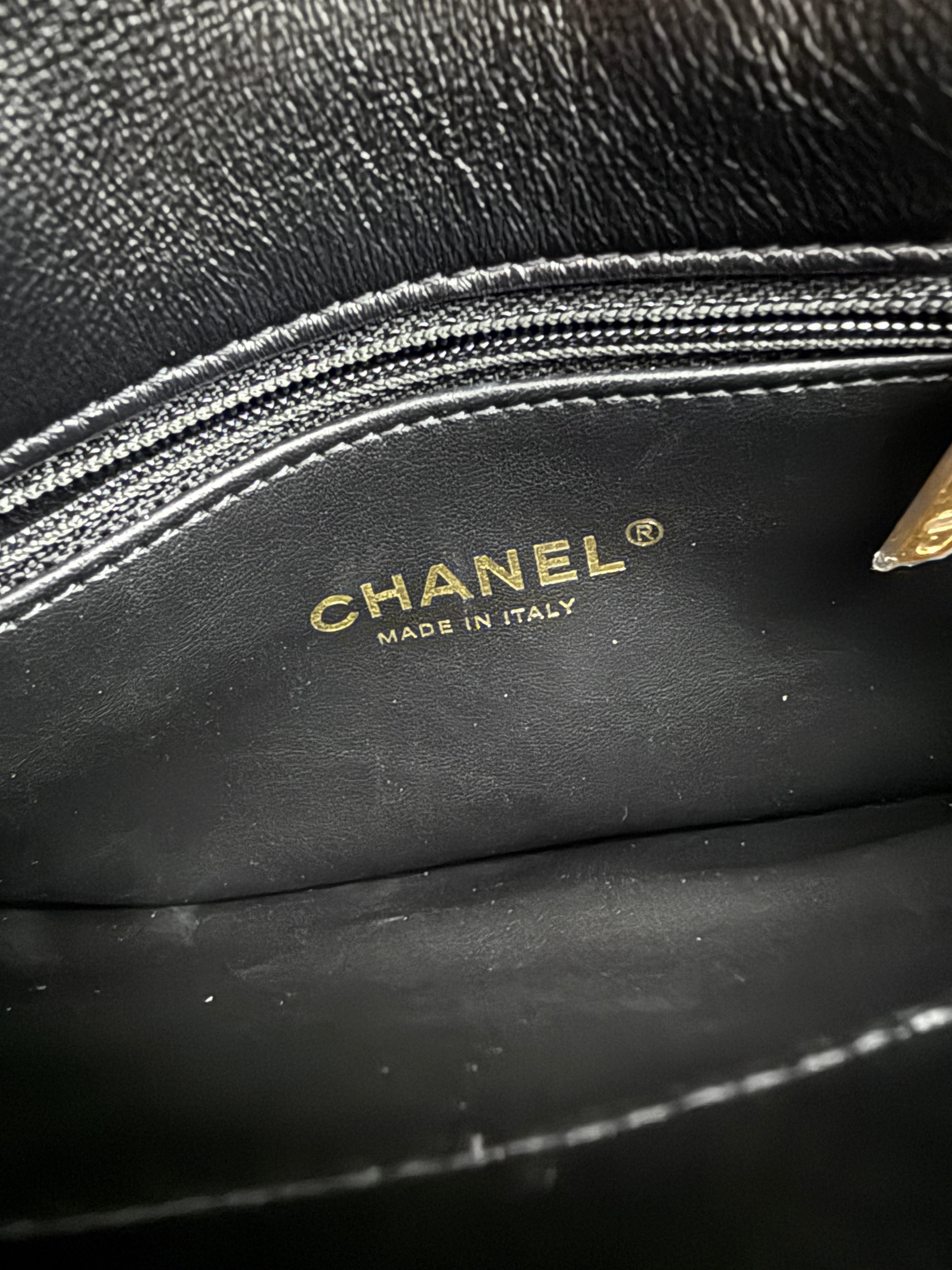 Black Quilted Lambskin Small Colour Match Flap Bag