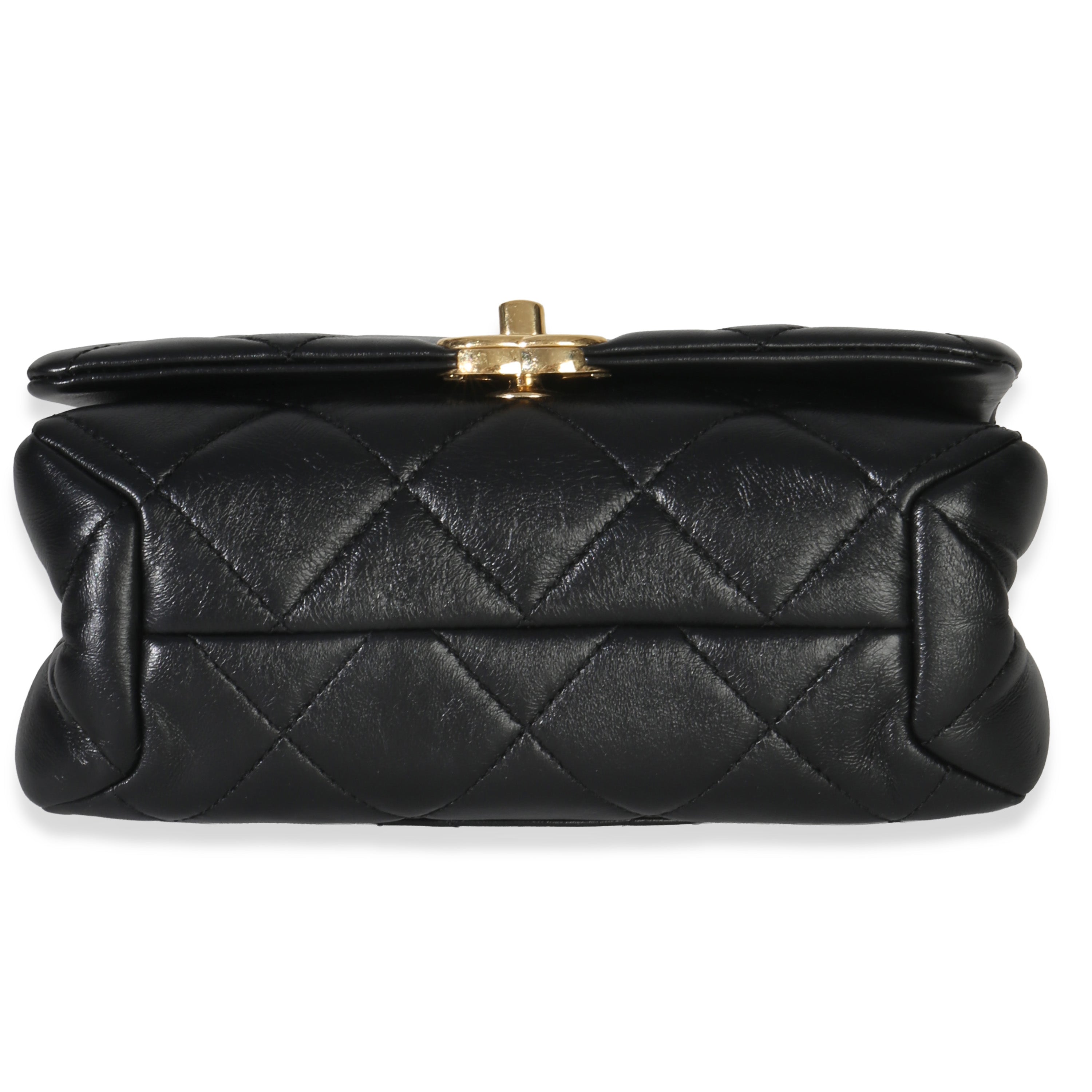 Black Quilted Lambskin Small Colour Match Flap Bag
