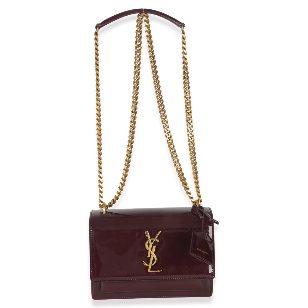 Red Wine Patent Monogram Small Sunset Bag