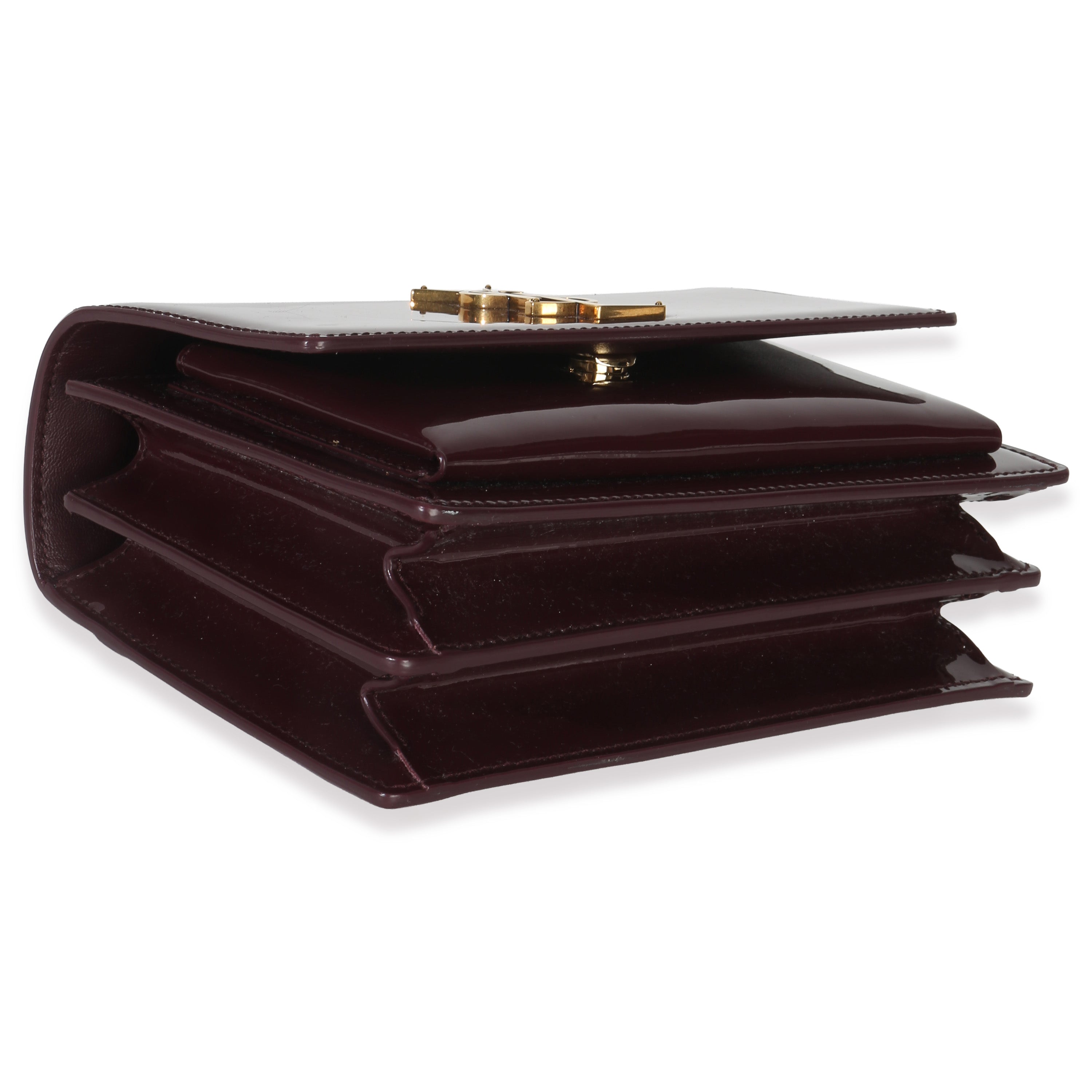 Red Wine Patent Monogram Small Sunset Bag