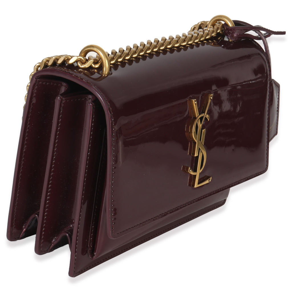 Red Wine Patent Monogram Small Sunset Bag